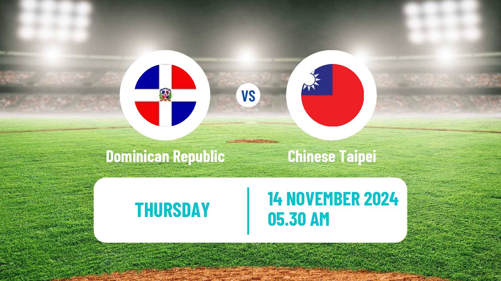 Baseball WBSC Premier 12 Dominican Republic - Chinese Taipei