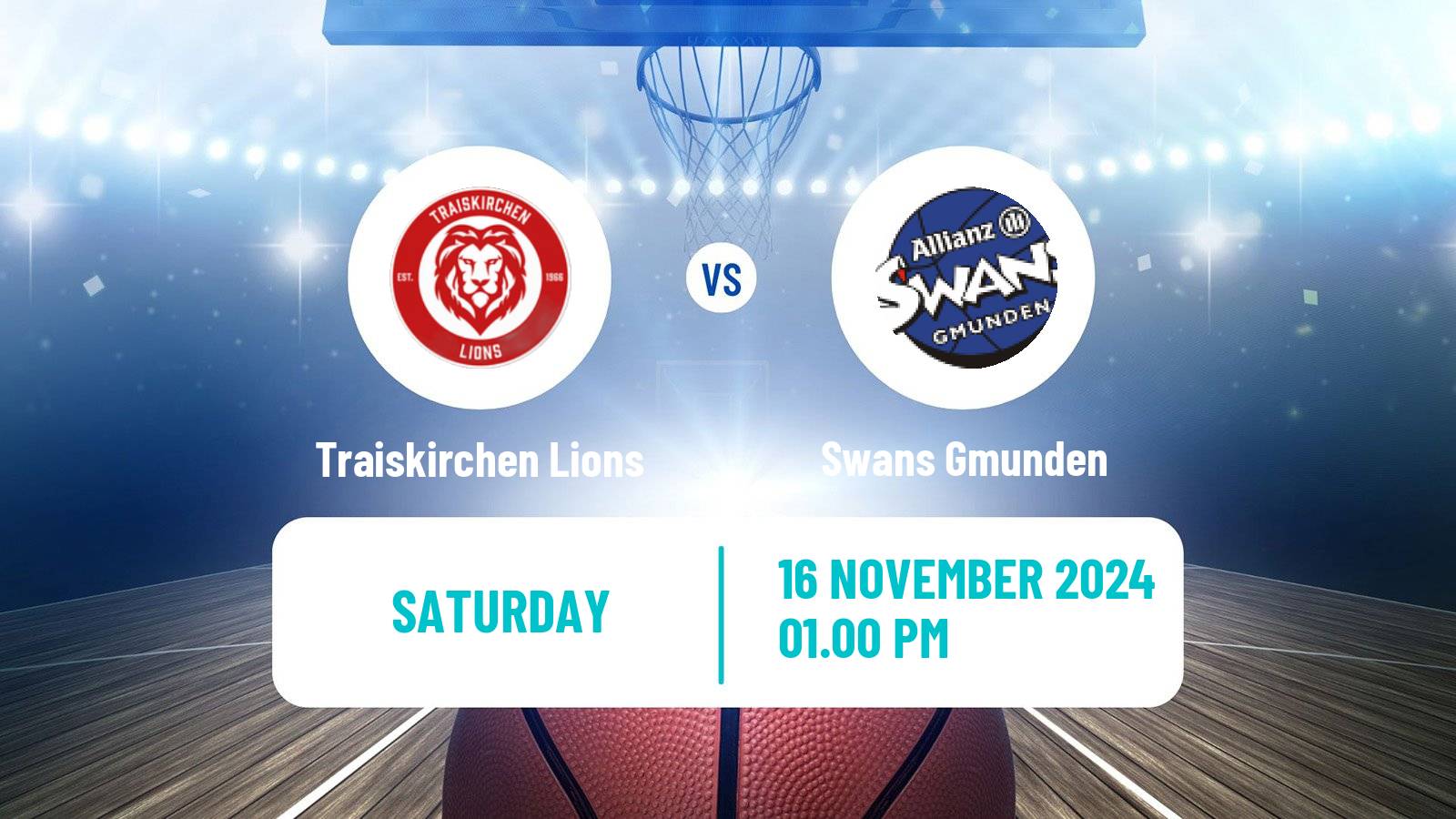 Basketball Austrian Superliga Basketball Traiskirchen Lions - Swans Gmunden