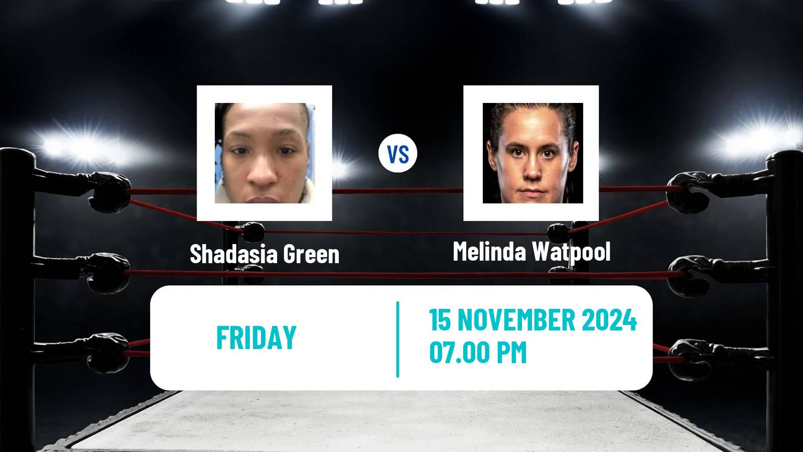 Boxing Super Middleweight WBO Title Women Shadasia Green - Melinda Watpool