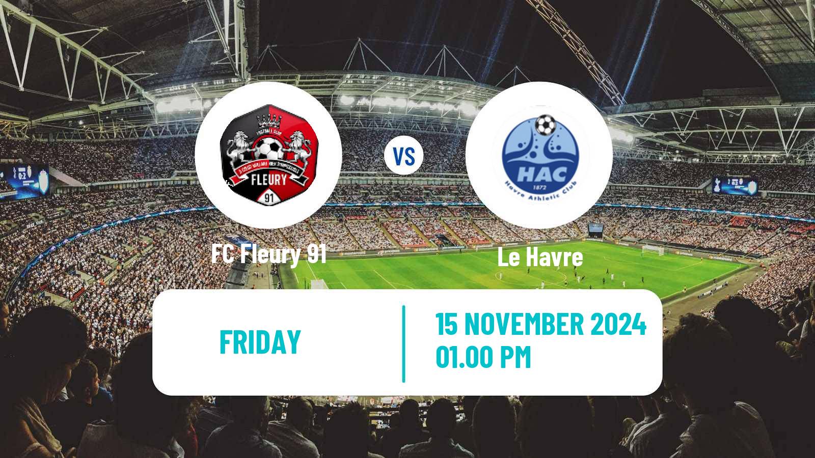 Soccer French Division 1 Women Fleury 91 - Le Havre