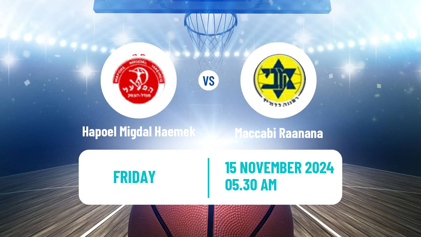 Basketball Israeli Liga Leumit Basketball Hapoel Migdal Haemek - Maccabi Raanana