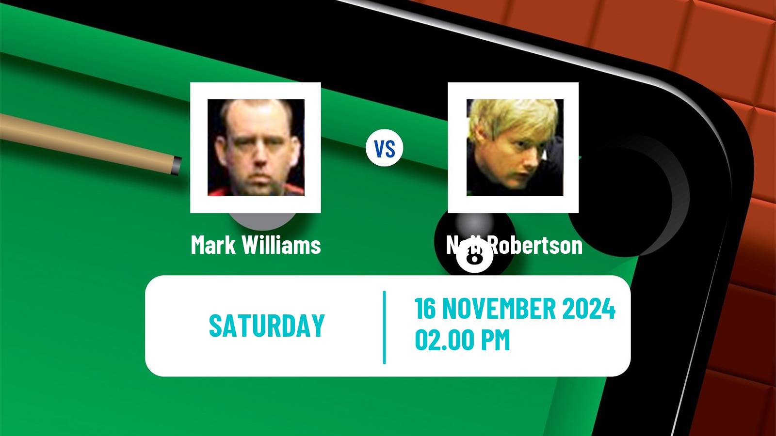 Snooker Champion Of Champions Mark Williams - Neil Robertson