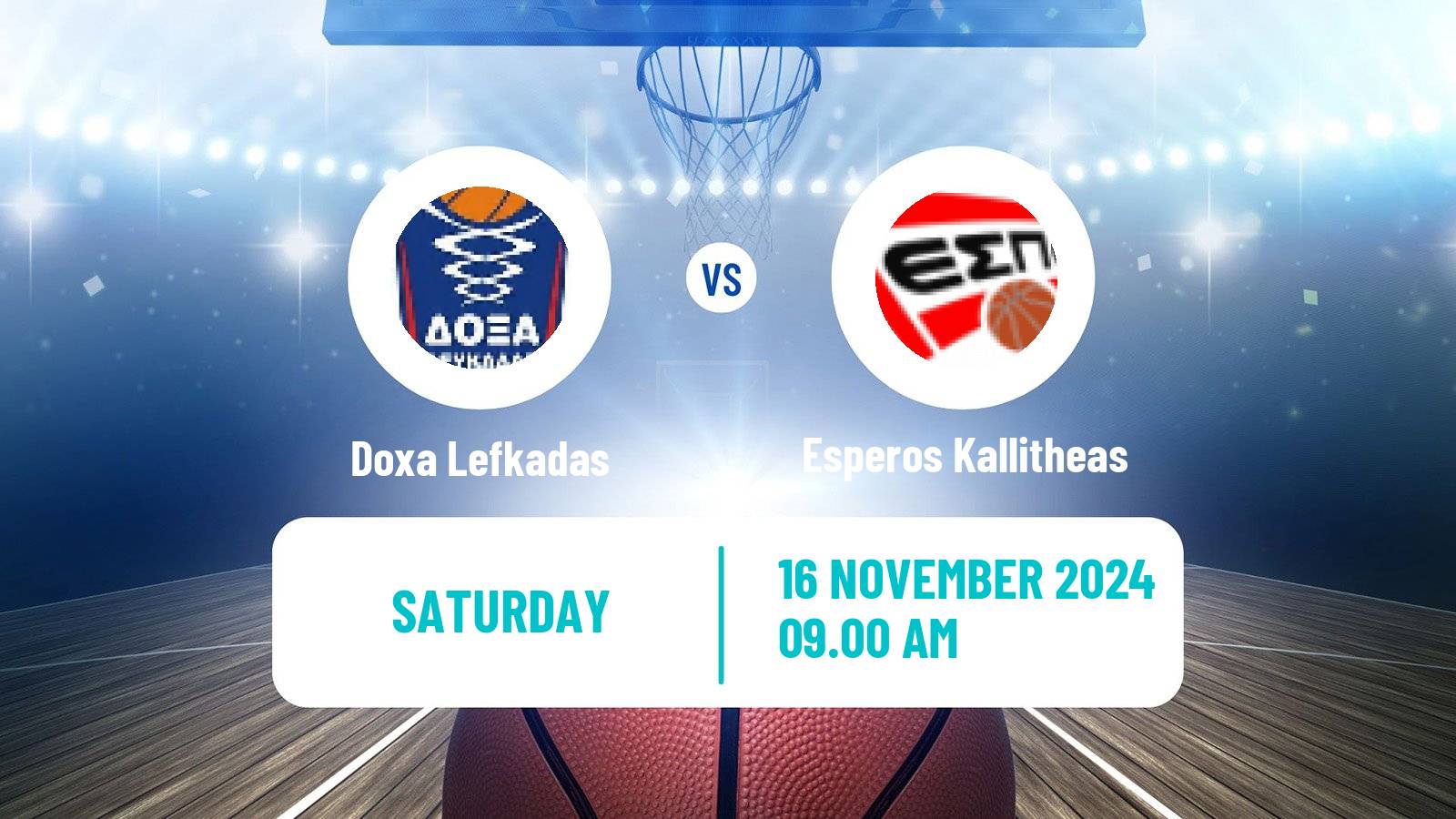 Basketball Greek Elite League Basketball Doxa Lefkadas - Esperos Kallitheas