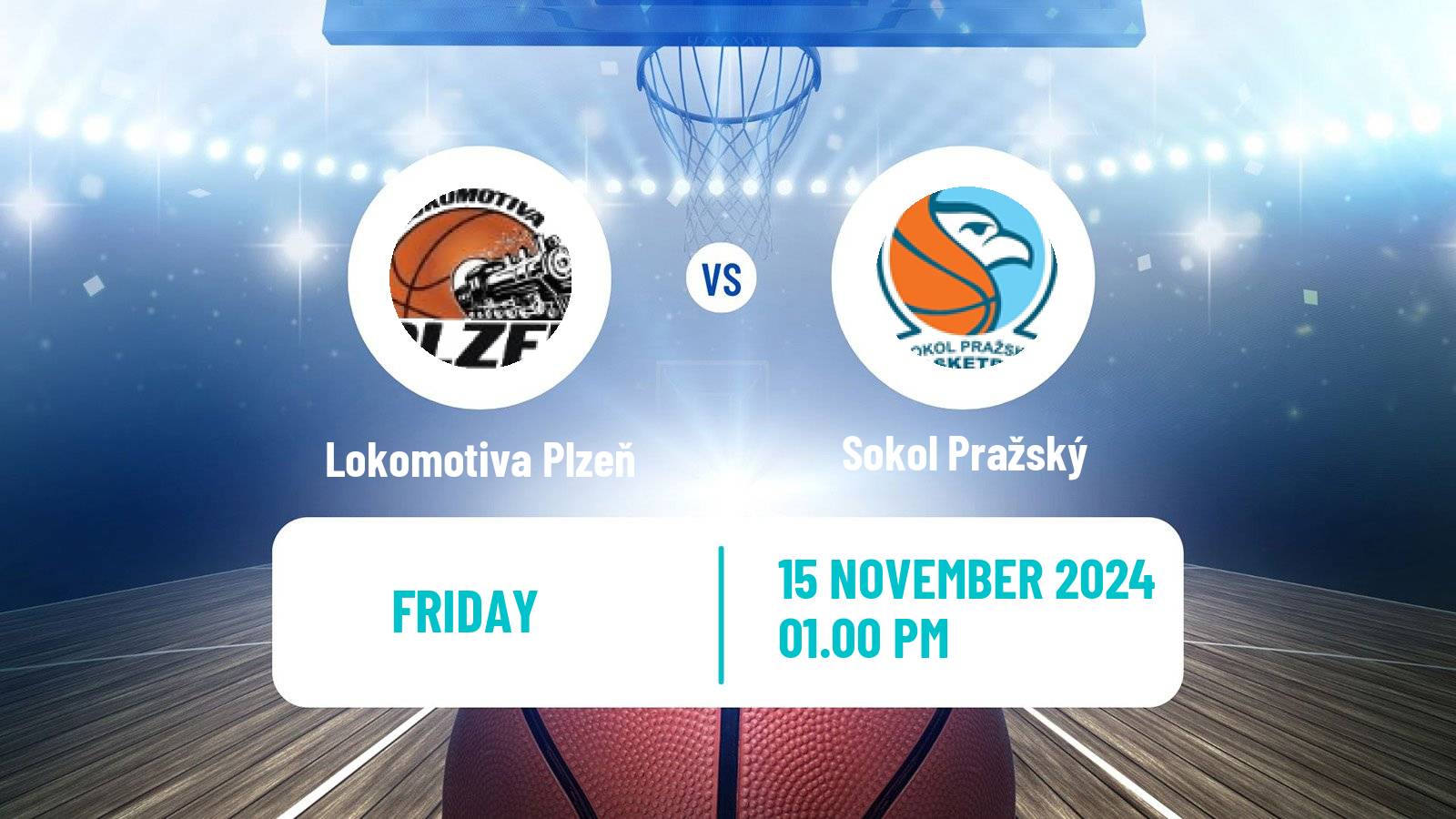 Basketball Czech 1 Liga Basketball Lokomotiva Plzeň - Sokol Pražský