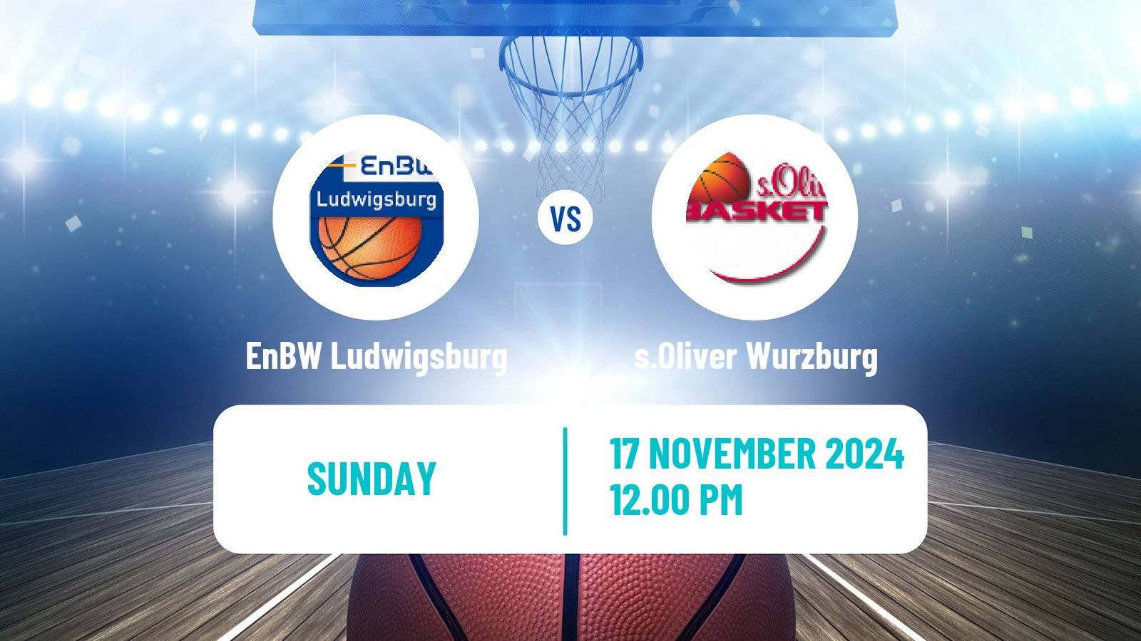 Basketball German BBL EnBW Ludwigsburg - s.Oliver Wurzburg