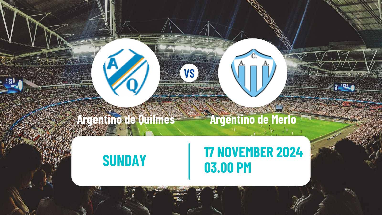 Soccer Argentinian Primera B Argentino de Quilmes - Argentino de Merlo