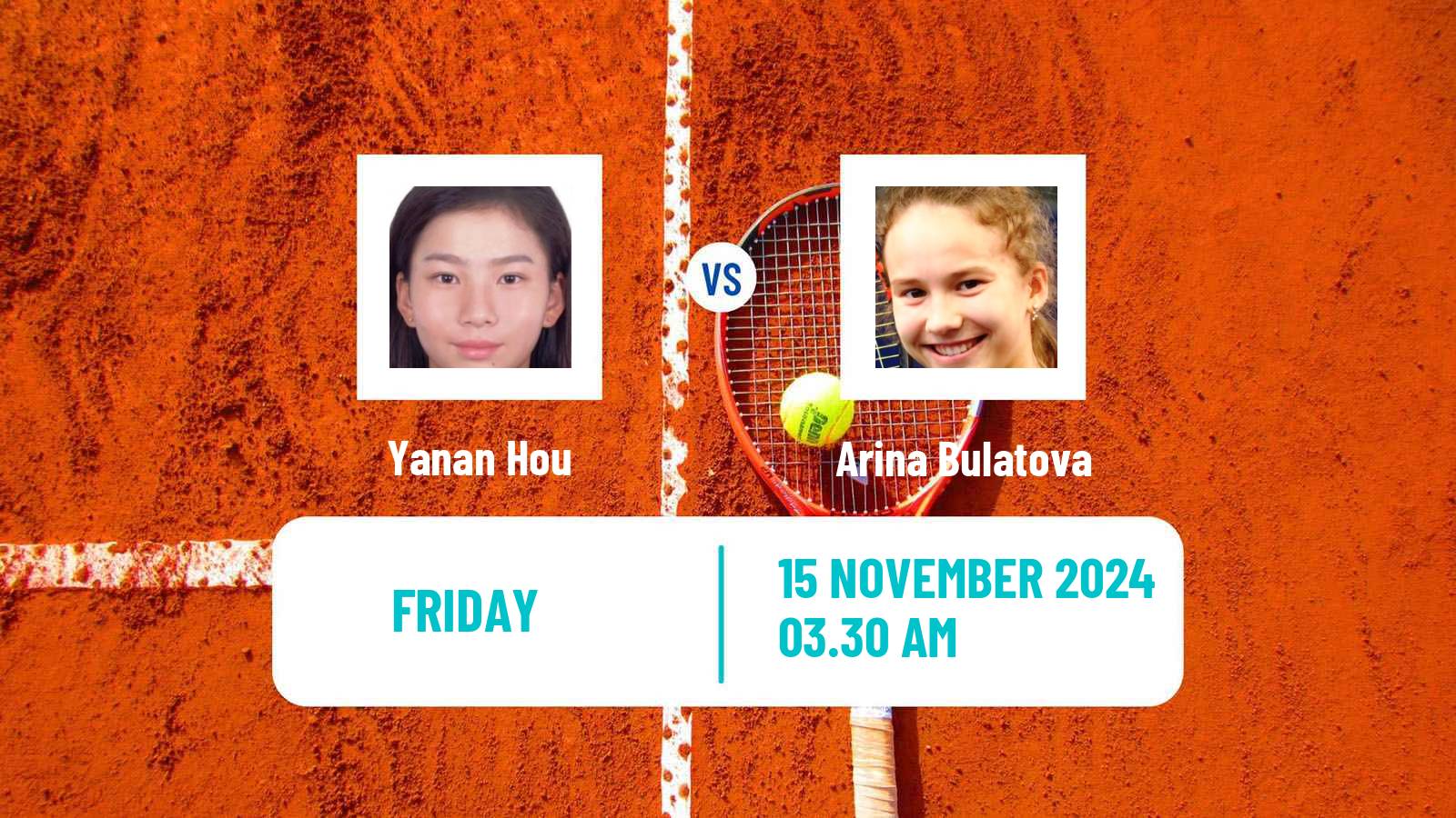 Tennis ITF W15 Monastir 44 Women Yanan Hou - Arina Bulatova