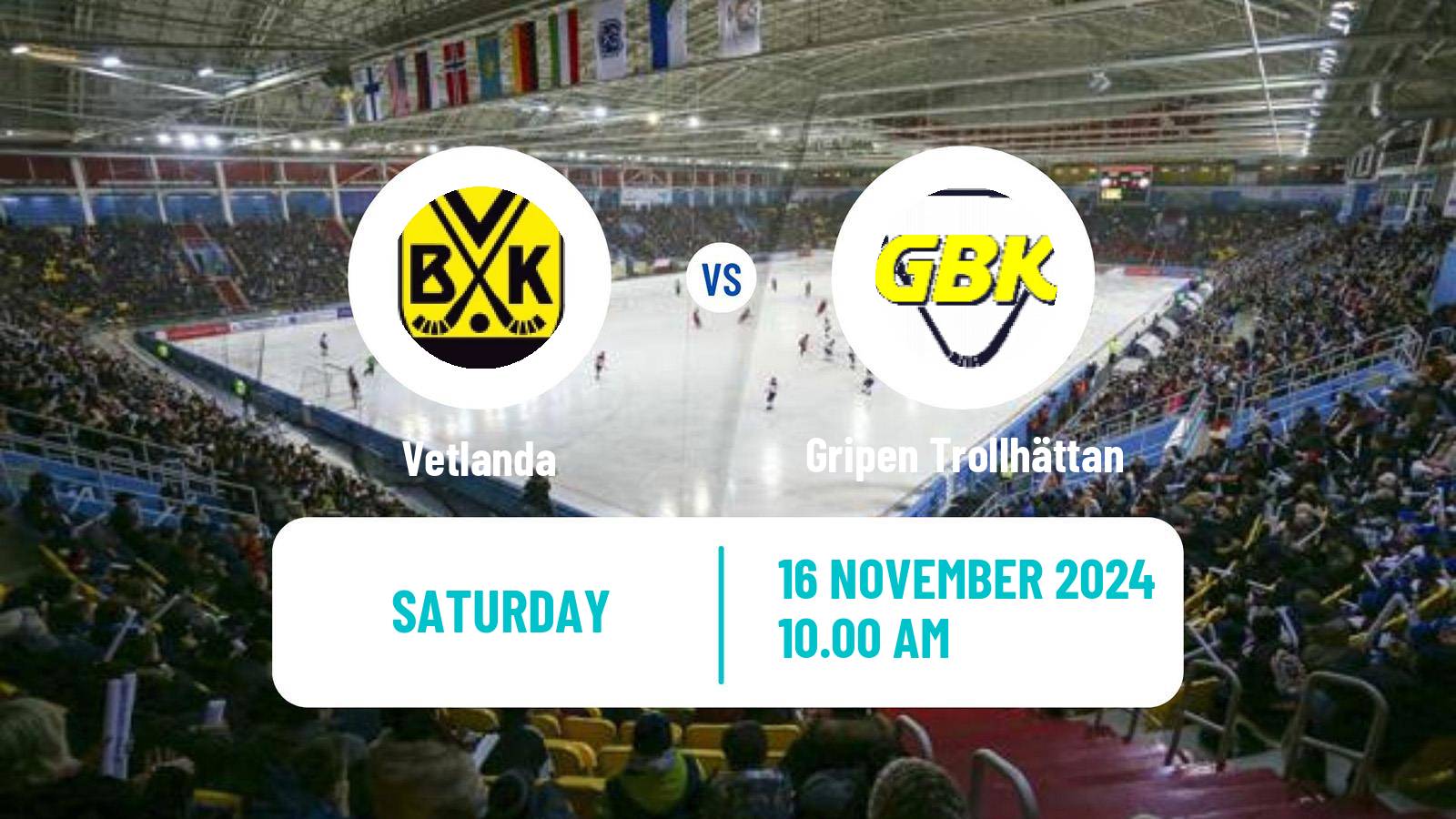 Bandy Swedish Elitserien Bandy Vetlanda - Gripen Trollhättan