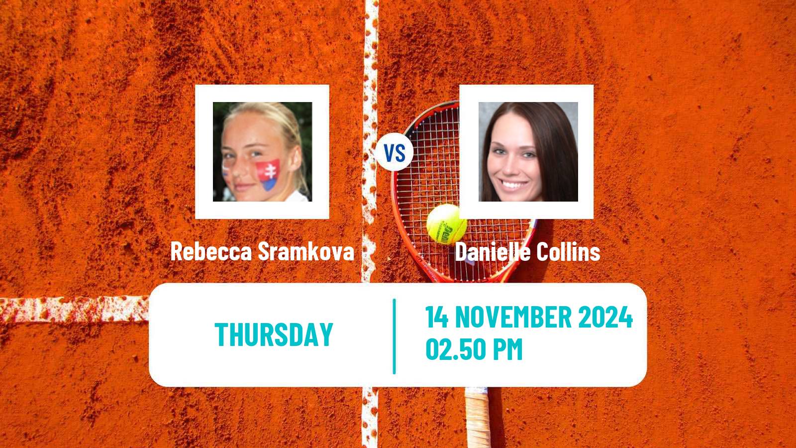 Tennis WTA Billie Jean King Cup World Group Rebecca Sramkova - Danielle Collins