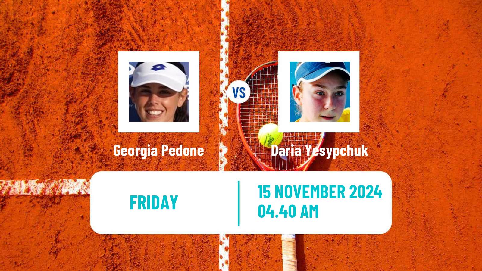 Tennis ITF W35 Solarino 4 Women Georgia Pedone - Daria Yesypchuk