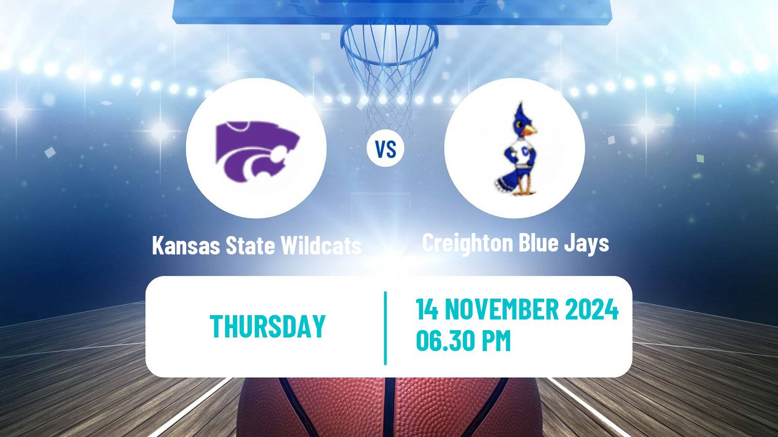 Basketball NCAA College Basketball Women Kansas State Wildcats - Creighton Blue Jays