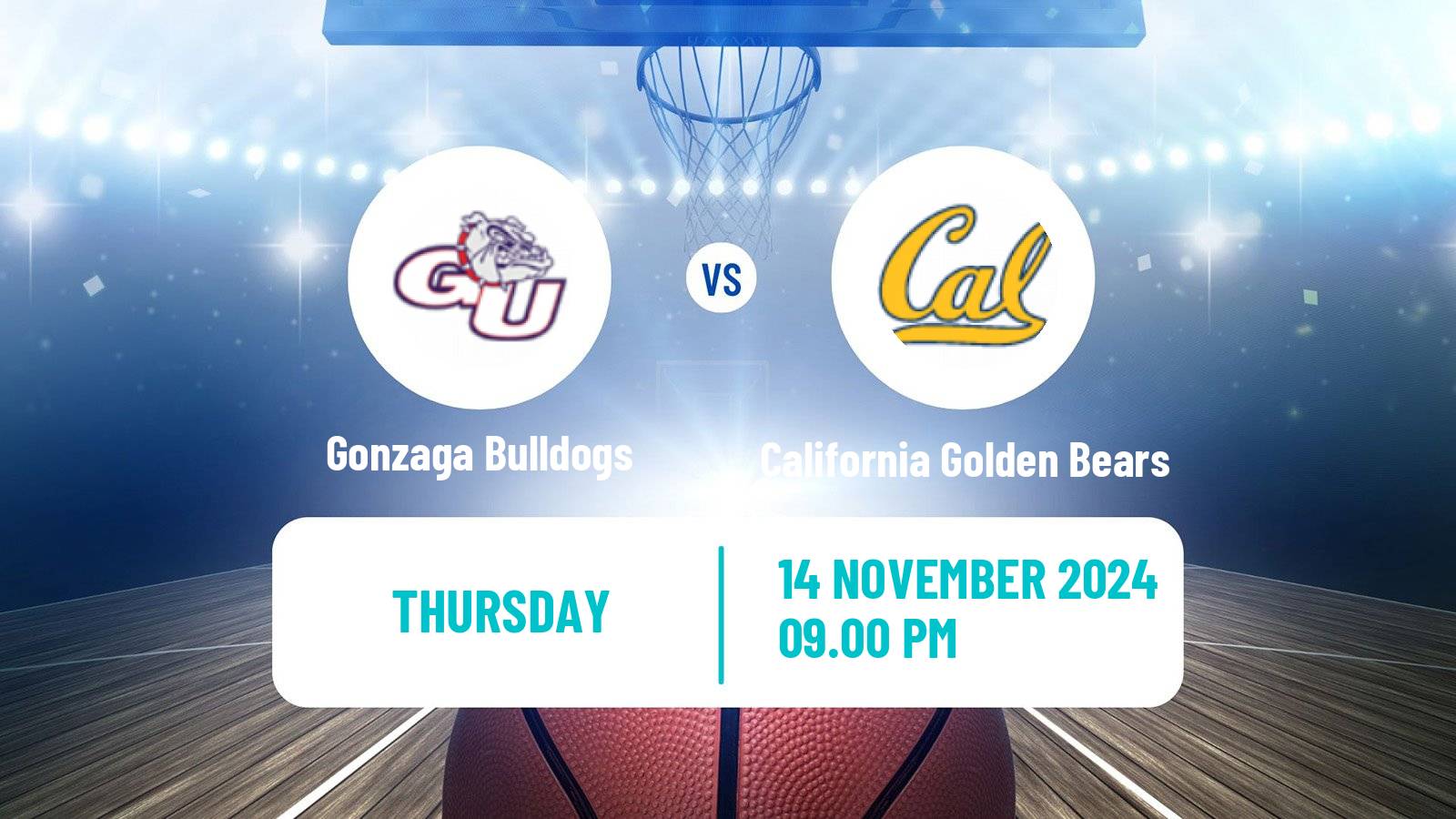 Basketball NCAA College Basketball Women Gonzaga Bulldogs - California Golden Bears