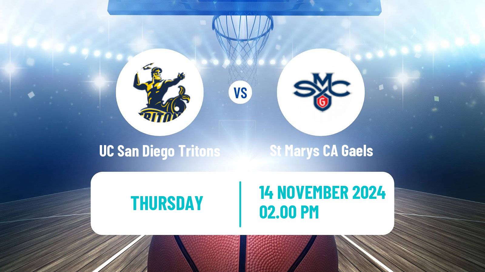 Basketball NCAA College Basketball Women UC San Diego Tritons - St Marys CA Gaels