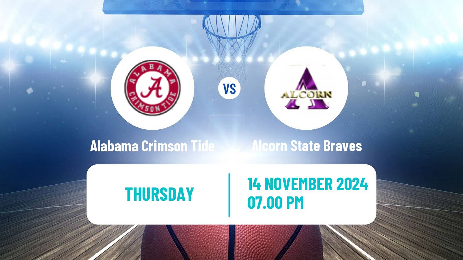 Basketball NCAA College Basketball Women Alabama Crimson Tide - Alcorn State Braves