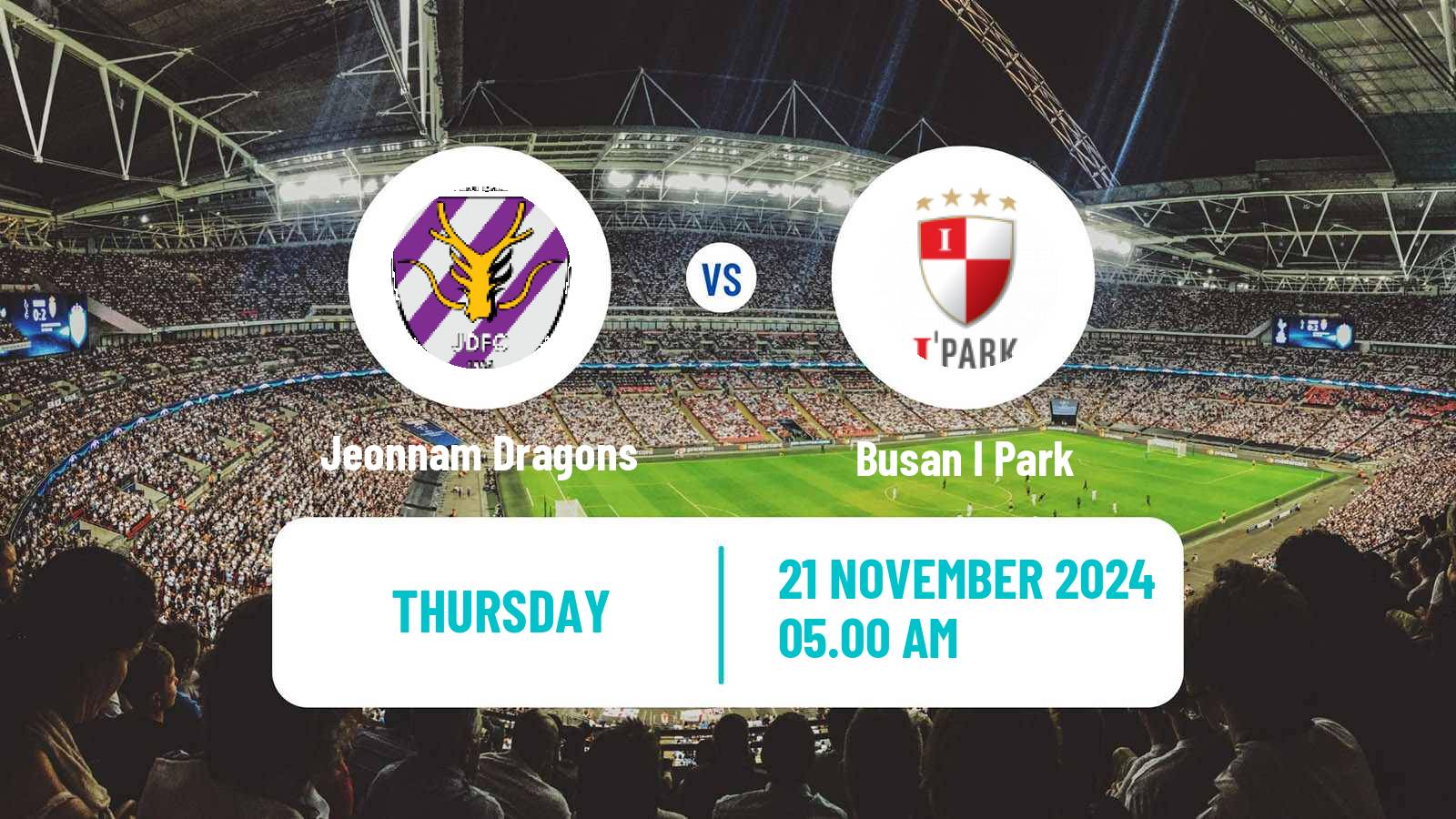 Soccer South Korean K-League 2 Jeonnam Dragons - Busan I Park