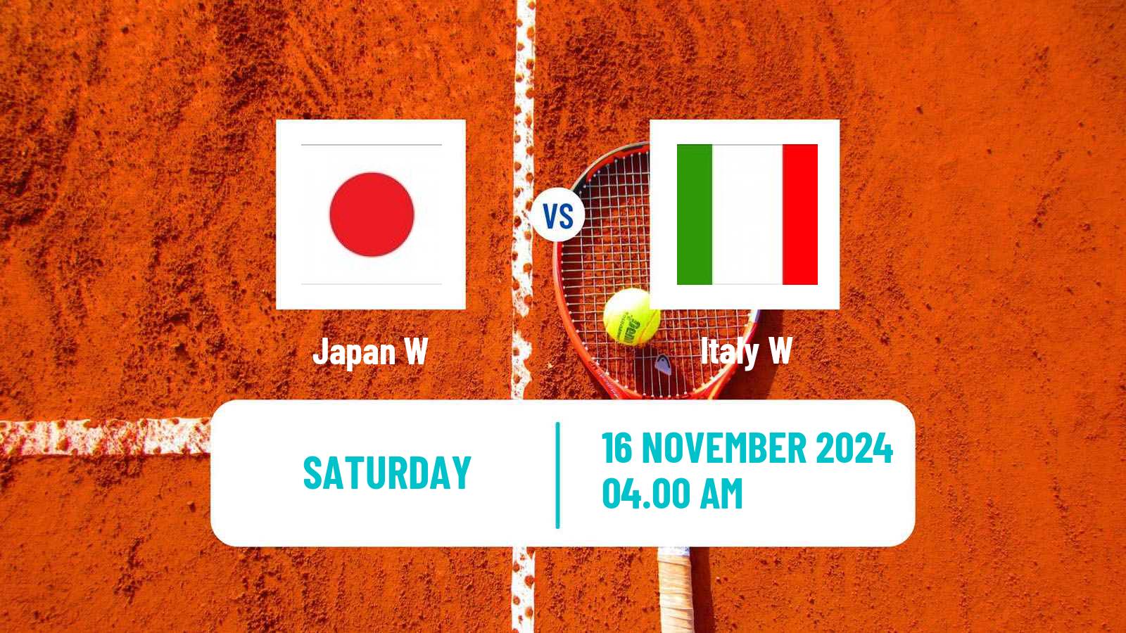 Tennis WTA Billie Jean King Cup World Group Teams Japan W - Italy W