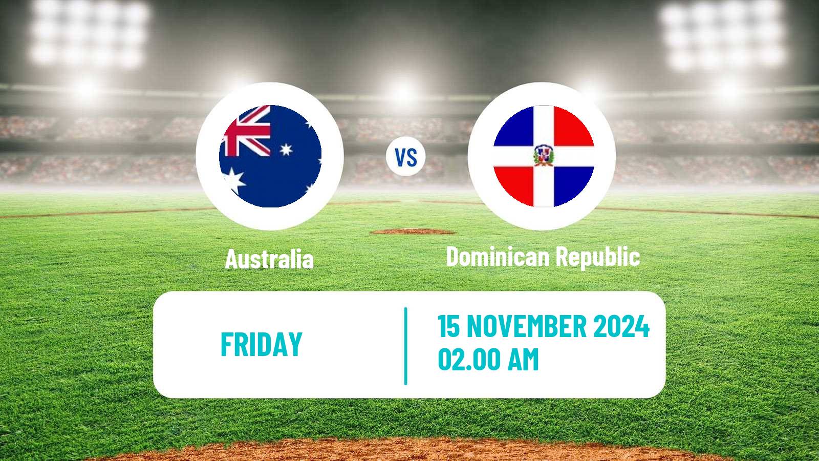 Baseball WBSC Premier 12 Australia - Dominican Republic