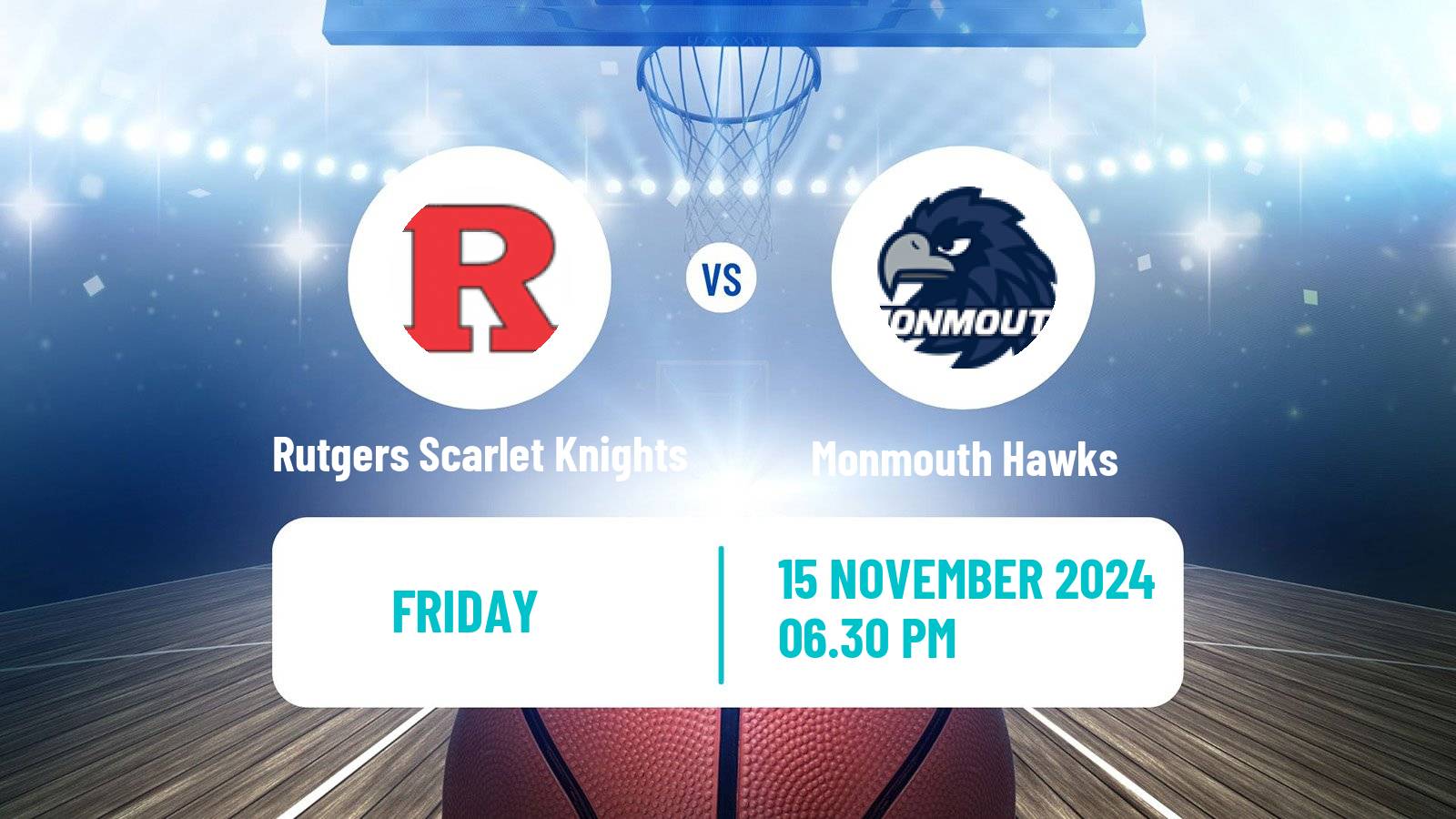 Basketball NCAA College Basketball Rutgers Scarlet Knights - Monmouth Hawks