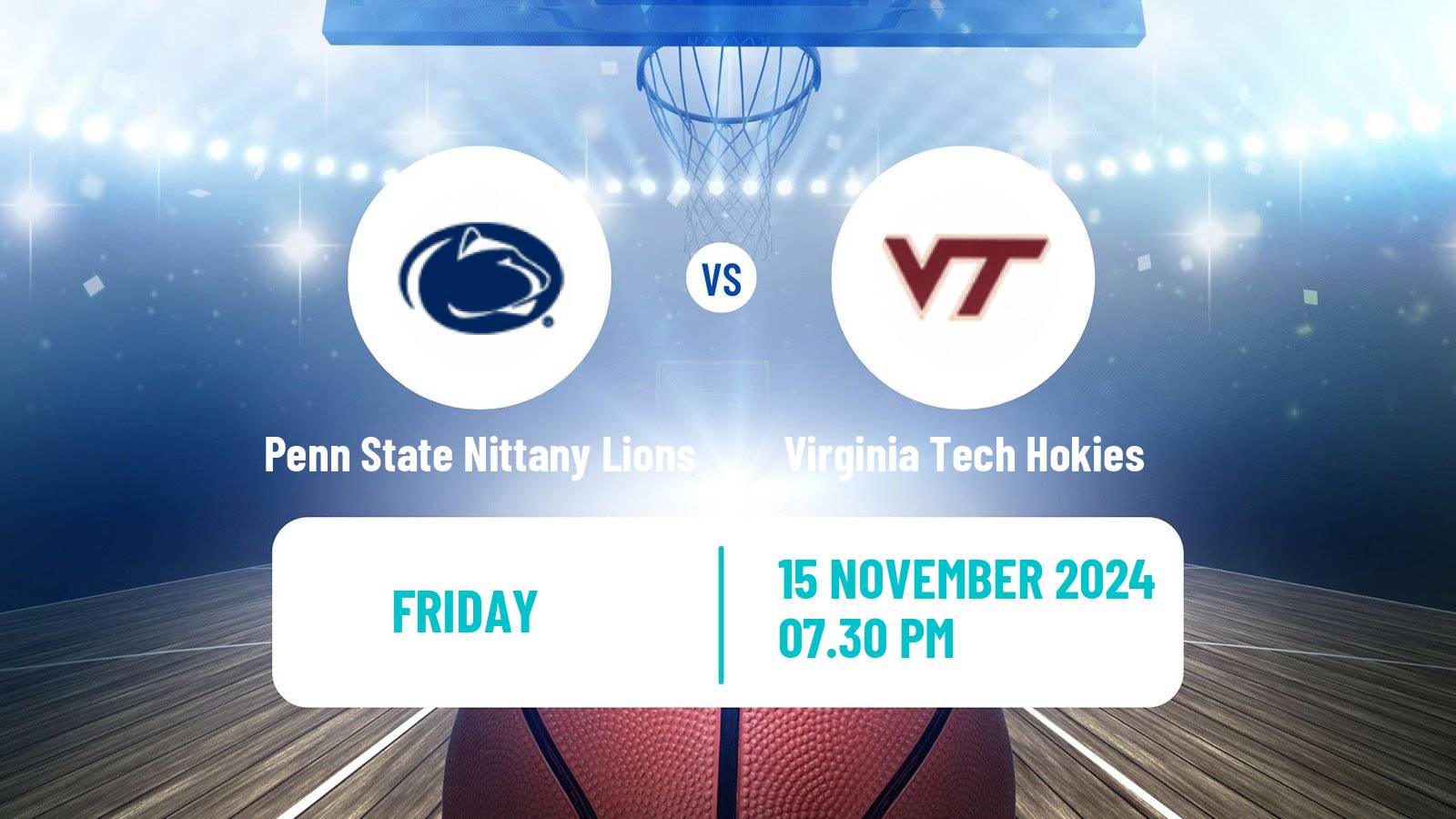 Basketball NCAA College Basketball Penn State Nittany Lions - Virginia Tech Hokies