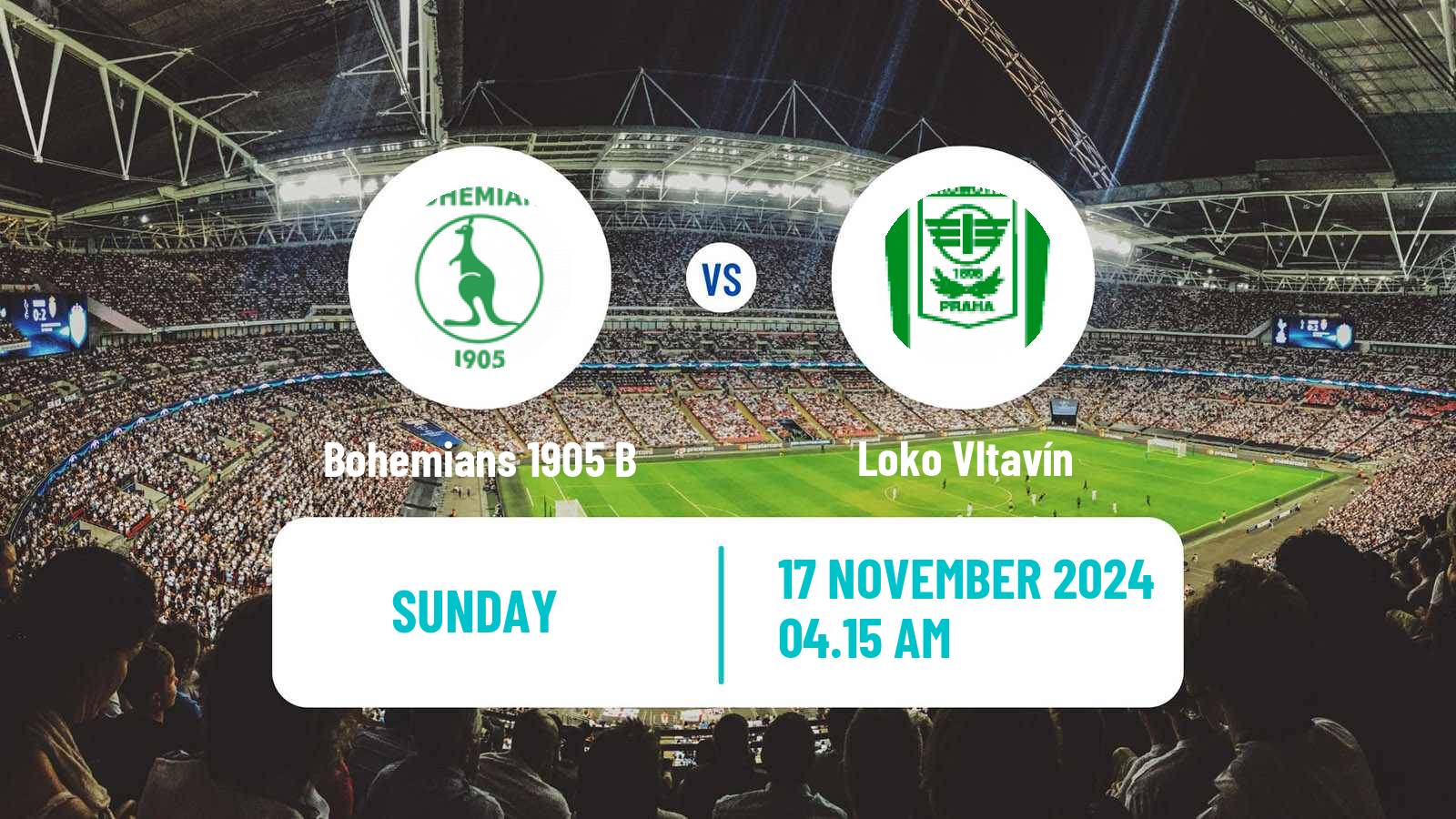 Soccer Czech CFL Group A Bohemians 1905 B - Loko Vltavín