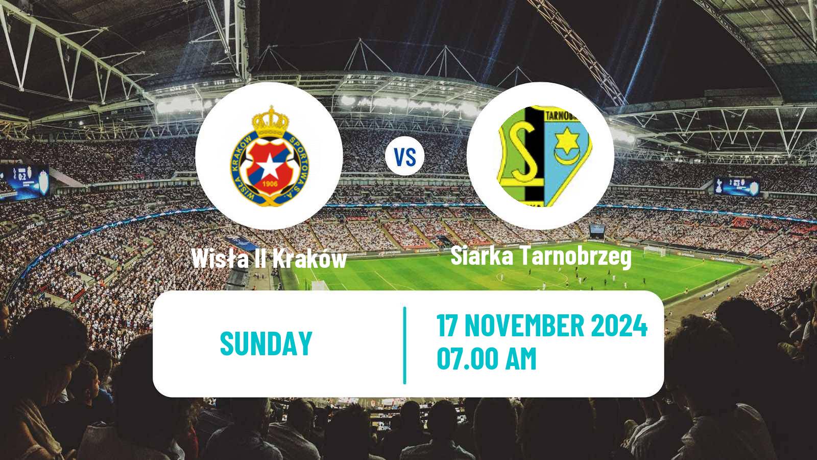 Soccer Polish Division 3 - Group IV Wisła II Kraków - Siarka Tarnobrzeg