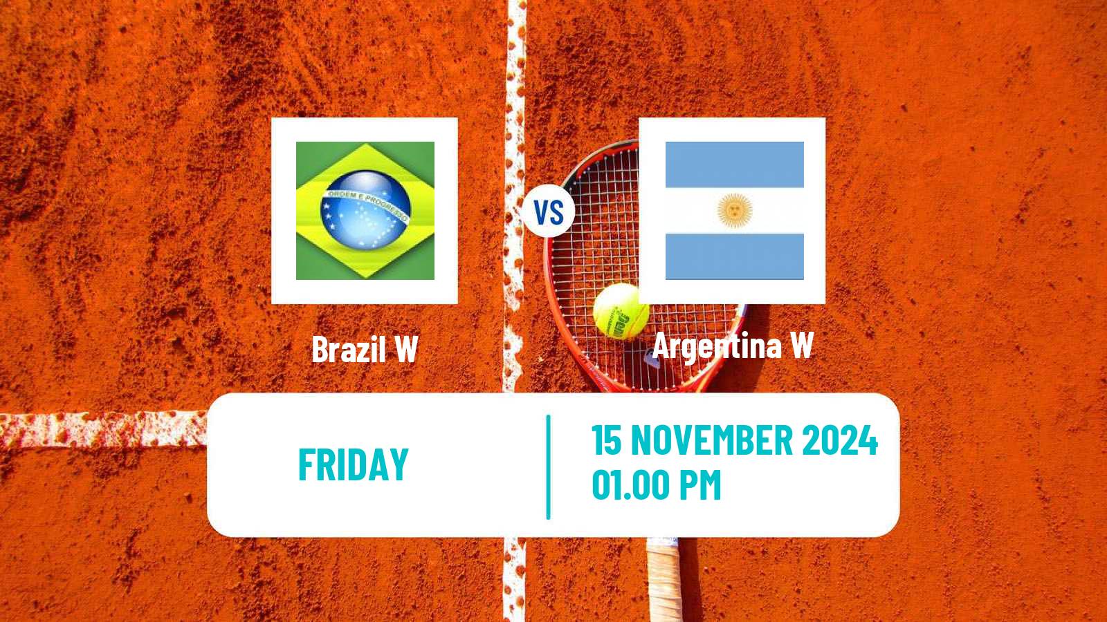 Tennis WTA Billie Jean King Cup World Group Teams Brazil W - Argentina W