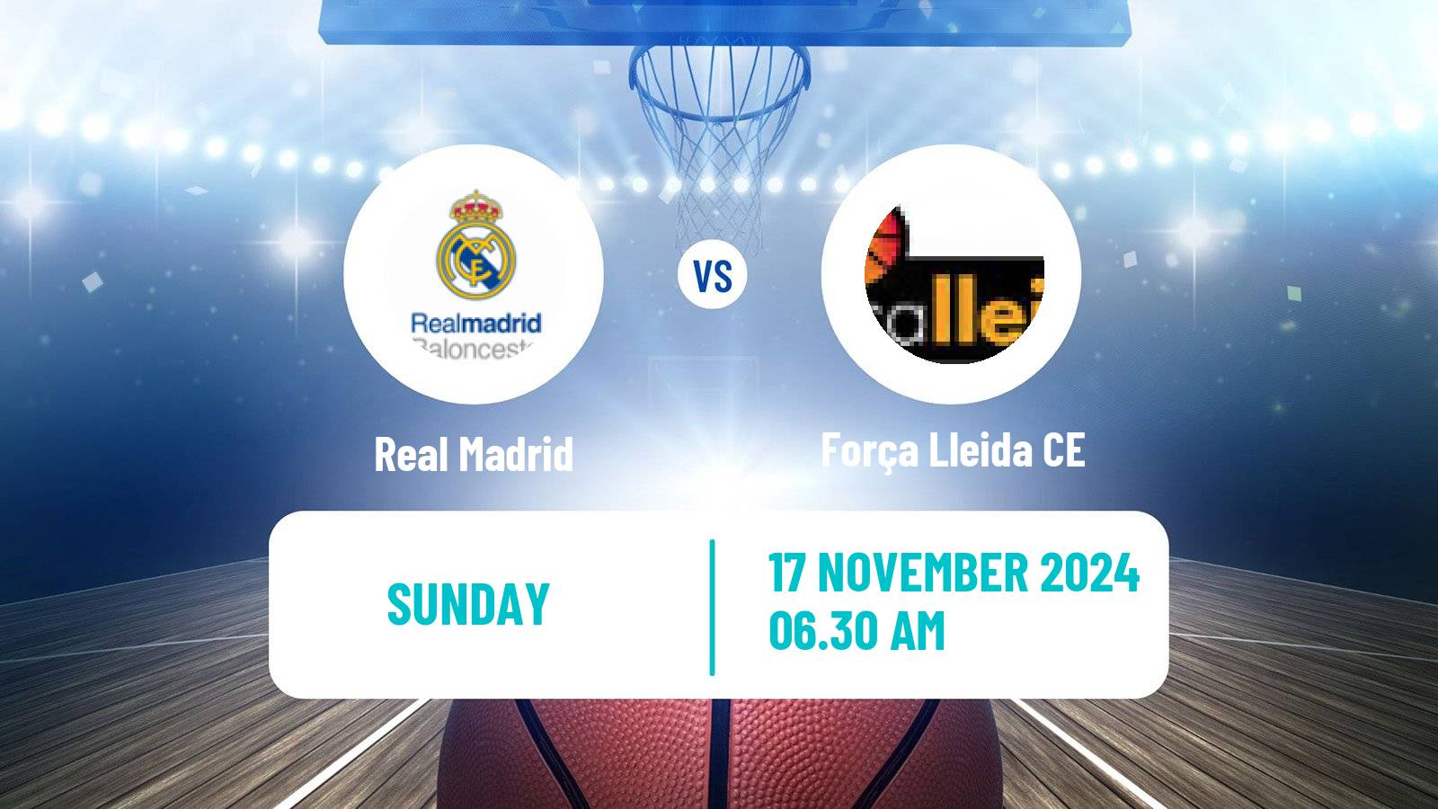 Basketball Spanish ACB League Real Madrid - Força Lleida CE