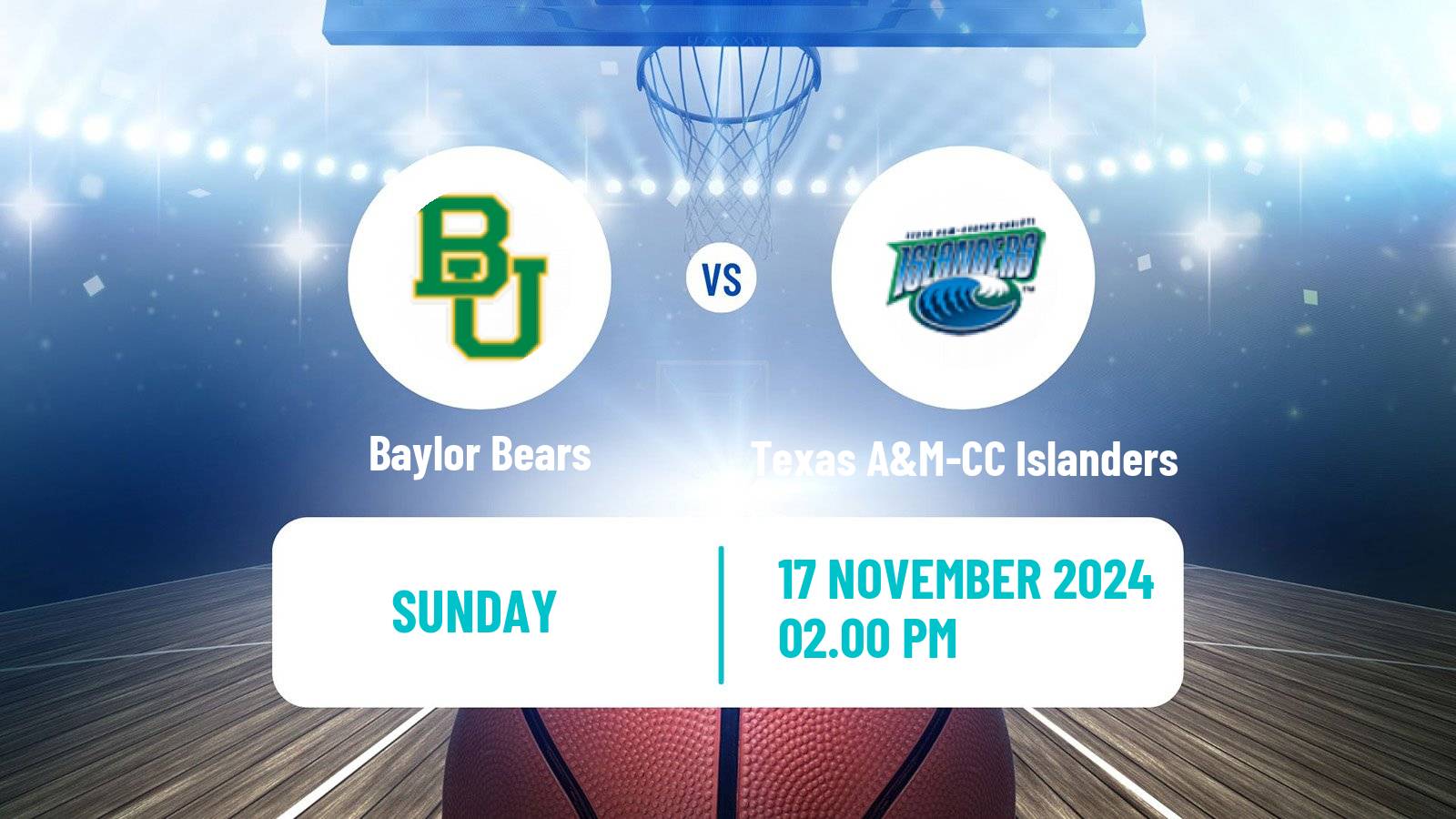 Basketball NCAA College Basketball Women Baylor Bears - Texas A&M-CC Islanders