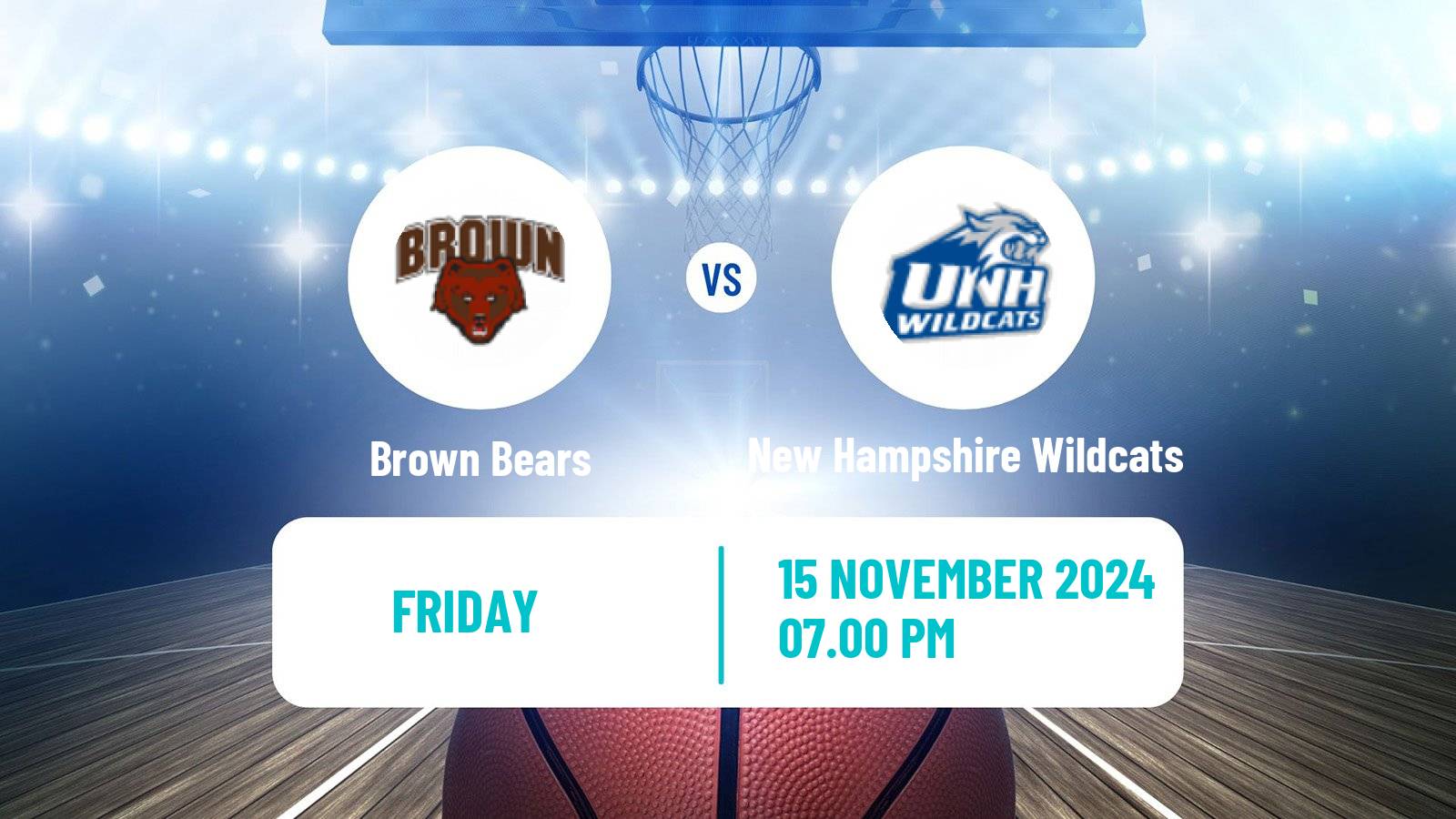 Basketball NCAA College Basketball Brown Bears - New Hampshire Wildcats