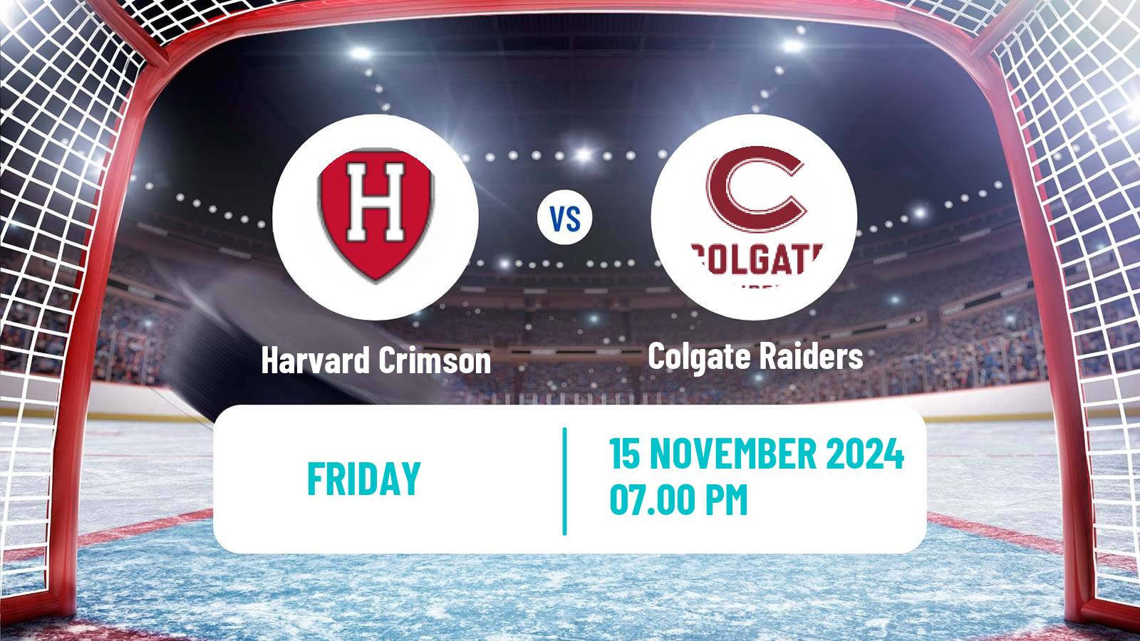 Hockey NCAA Hockey Harvard Crimson - Colgate Raiders