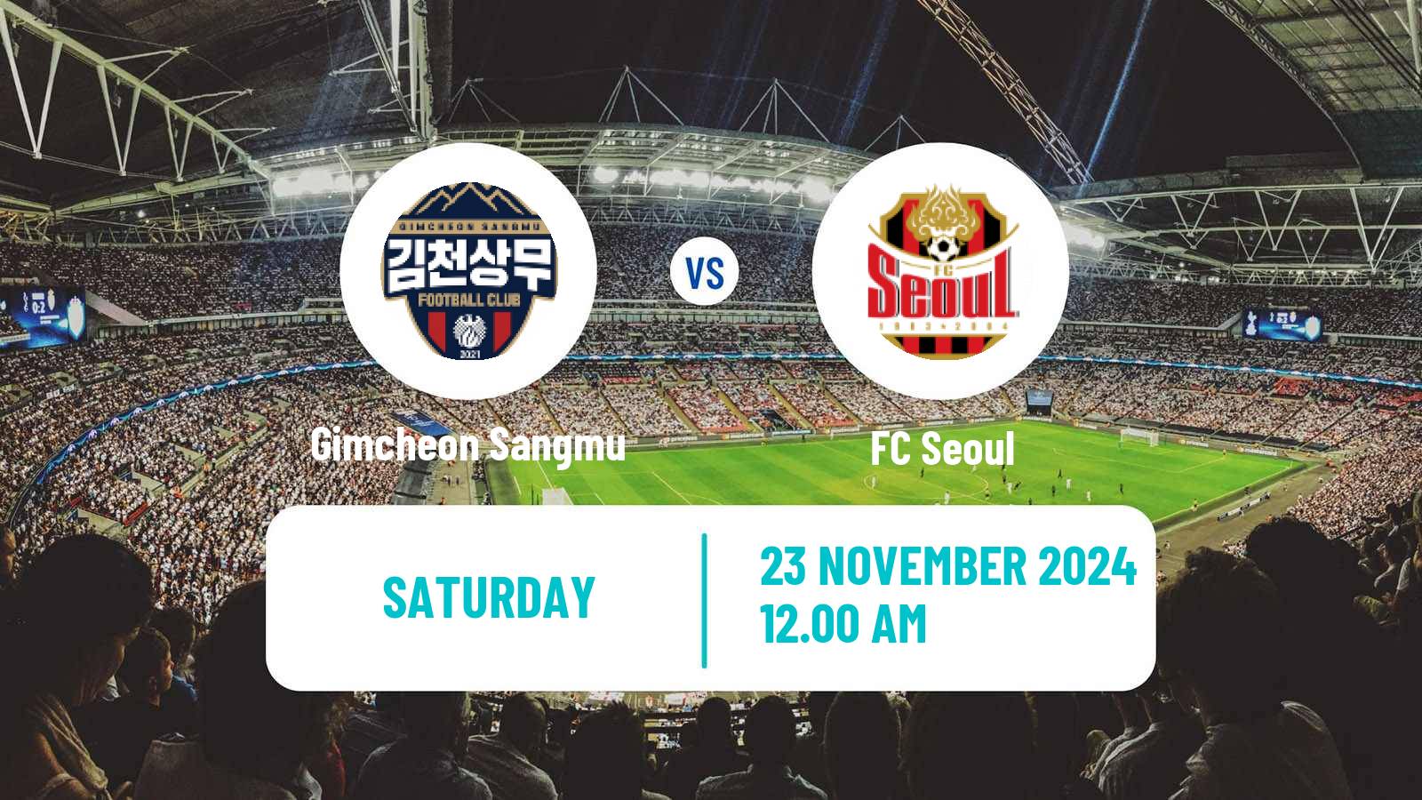 Soccer South Korean K-League 1 Gimcheon Sangmu - FC Seoul