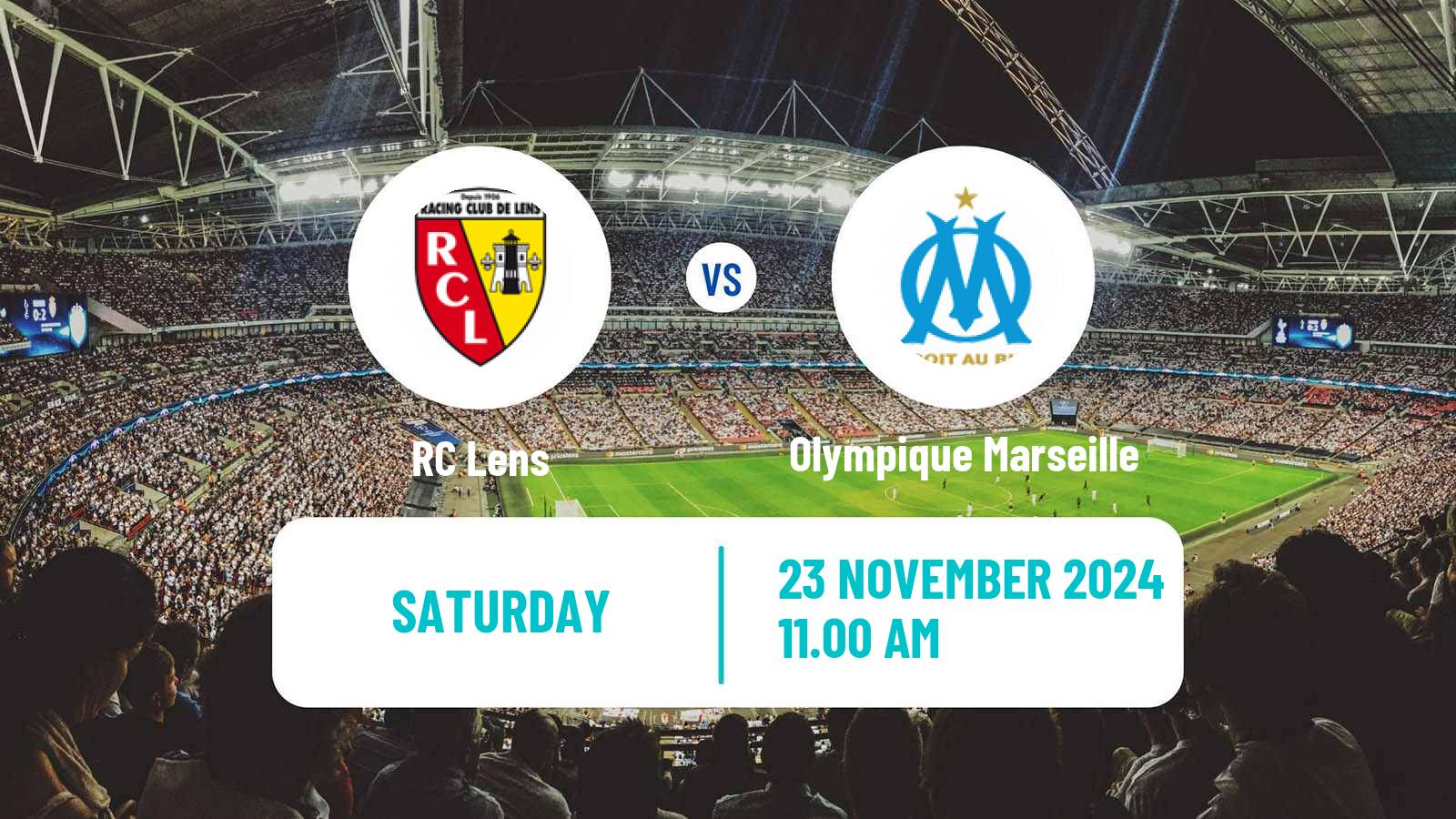 Soccer French Ligue 1 Lens - Olympique Marseille