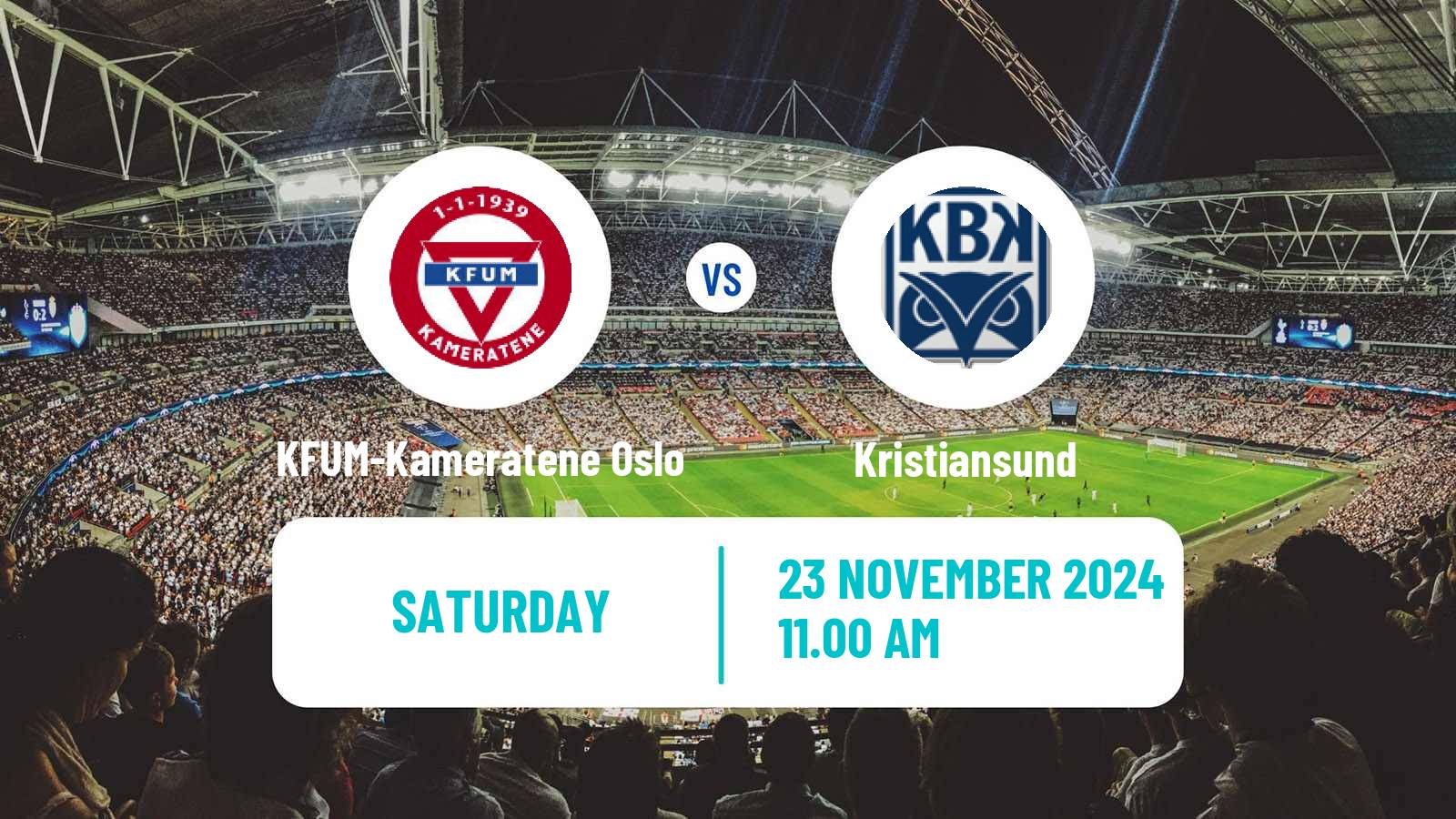 Soccer Norwegian Eliteserien KFUM-Kameratene Oslo - Kristiansund