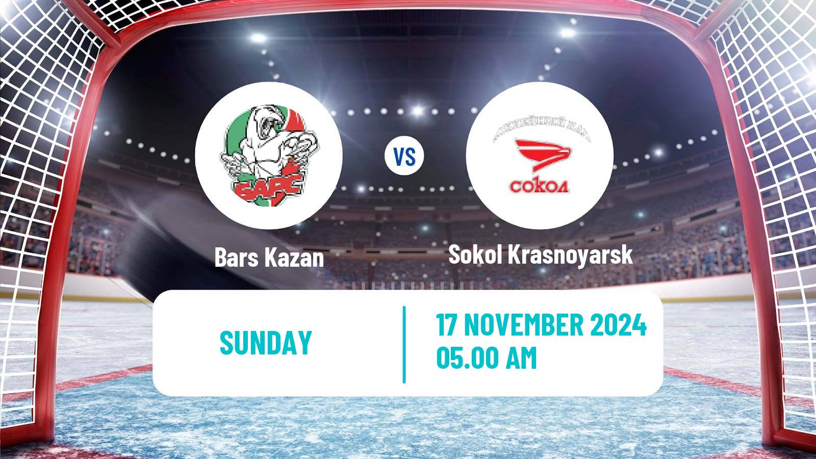 Hockey VHL Bars Kazan - Sokol Krasnoyarsk