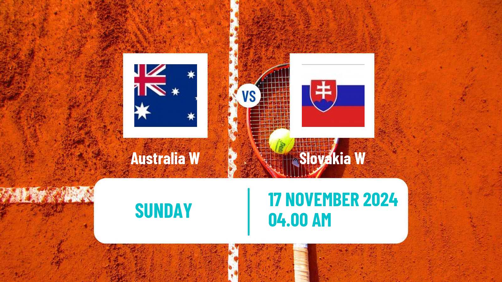 Tennis WTA Billie Jean King Cup World Group Teams Australia W - Slovakia W