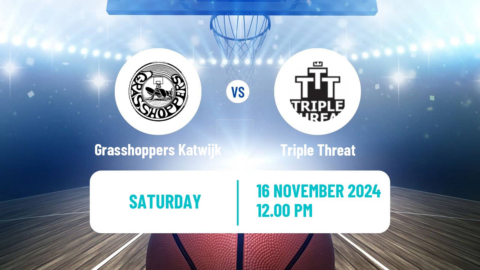 Basketball Dutch WBL Basketball Grasshoppers Katwijk - Triple Threat