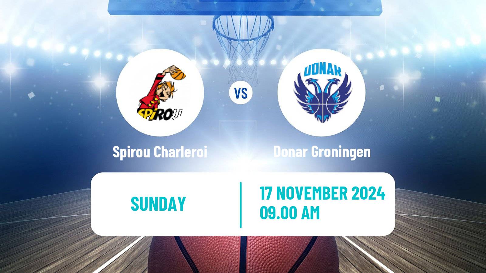 Basketball BNXT League Spirou Charleroi - Donar Groningen