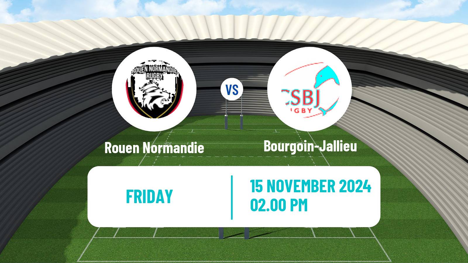 Rugby union French Nationale Rugby Union Rouen Normandie - Bourgoin-Jallieu