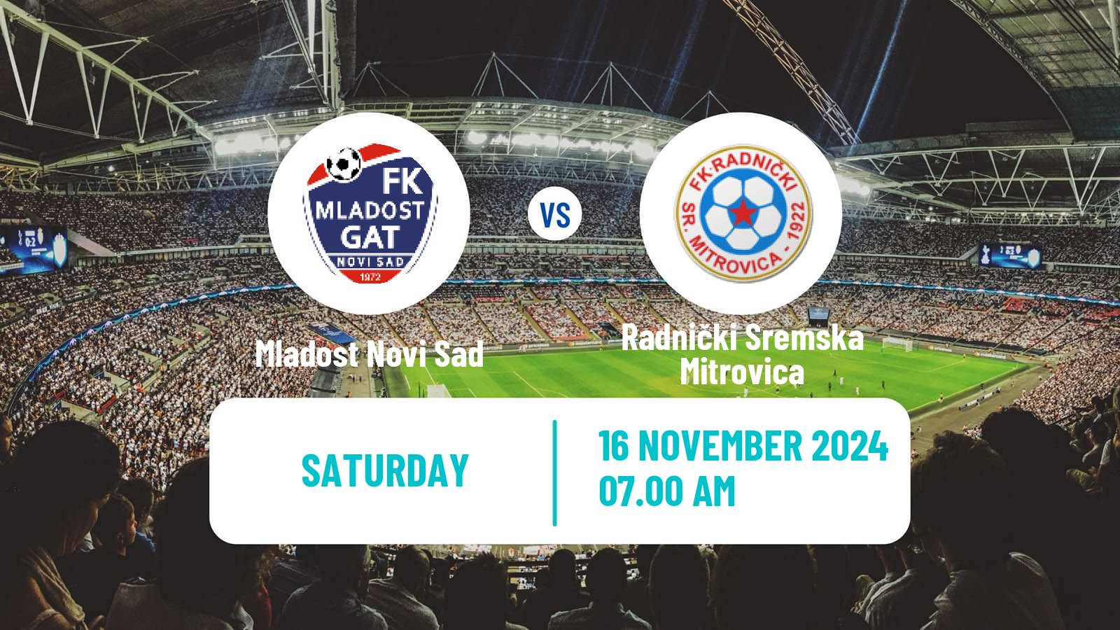 Soccer Serbian Prva Liga Mladost Novi Sad - Radnički Sremska Mitrovica