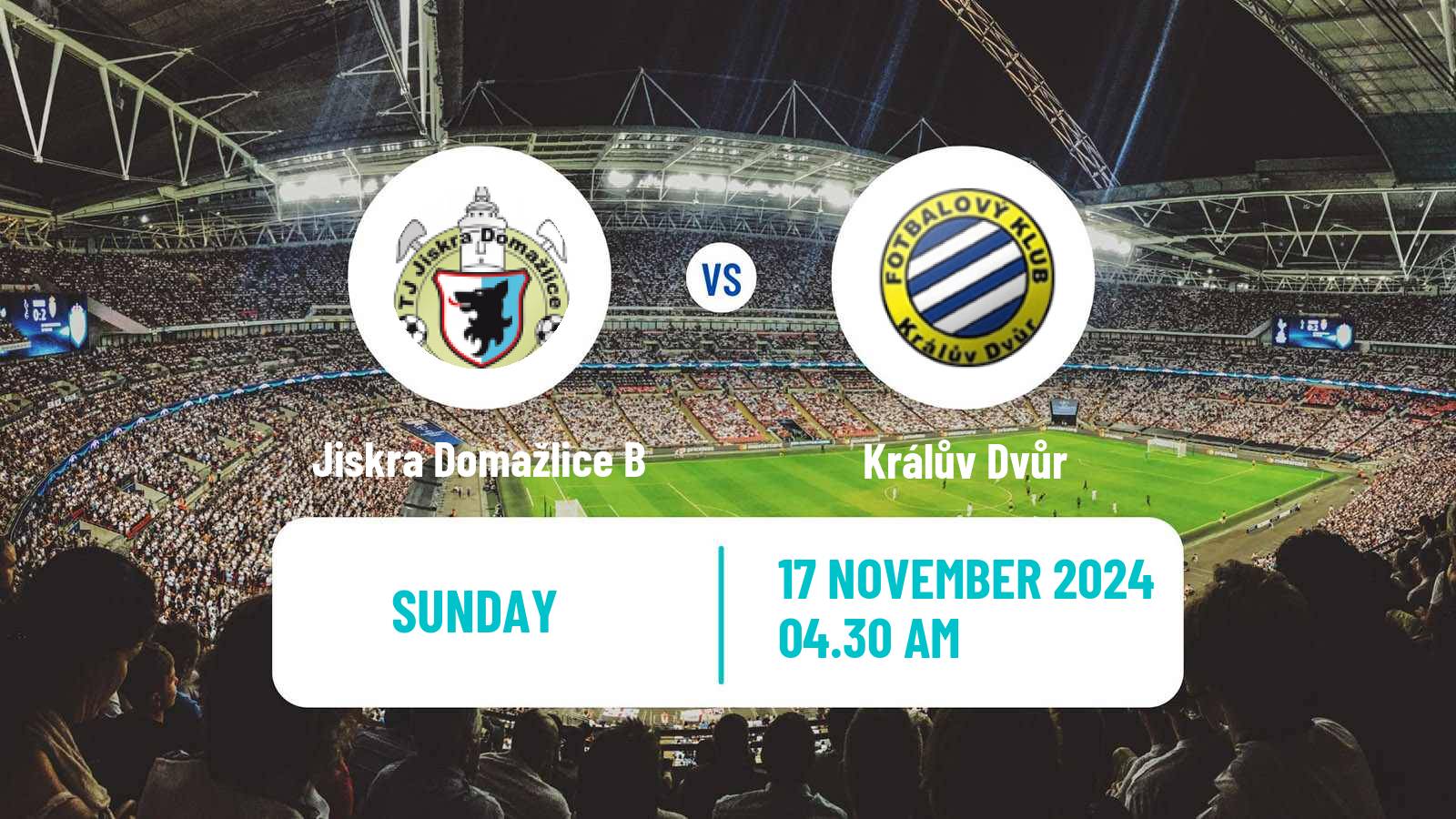 Soccer Czech Division A Jiskra Domažlice B - Králův Dvůr