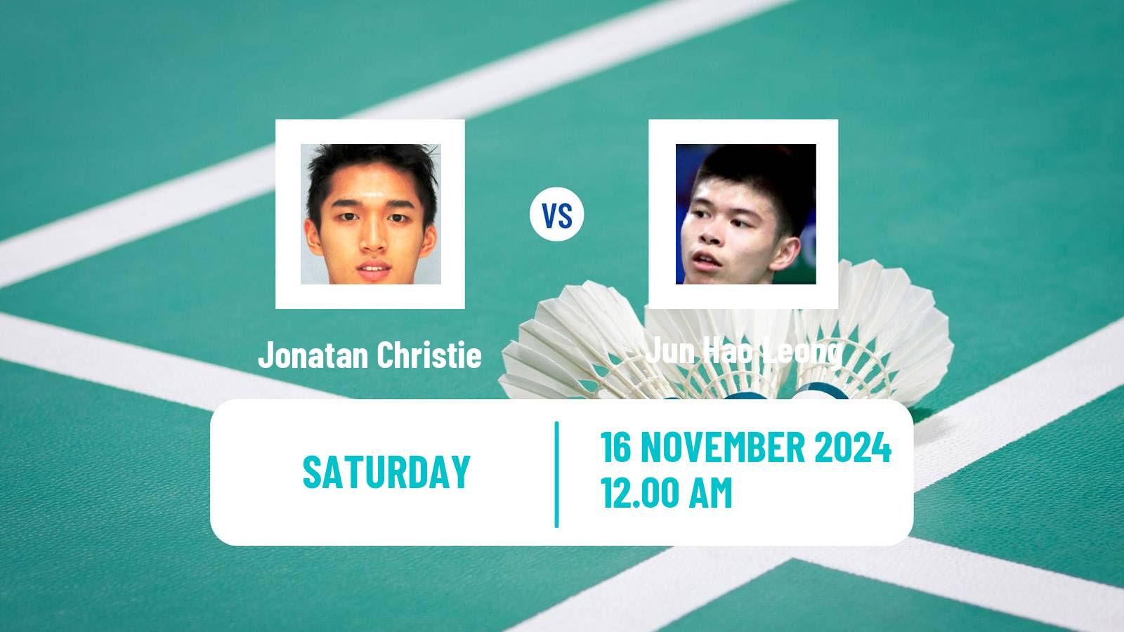 Badminton BWF World Tour Kumamoto Masters Men Jonatan Christie - Jun Hao Leong