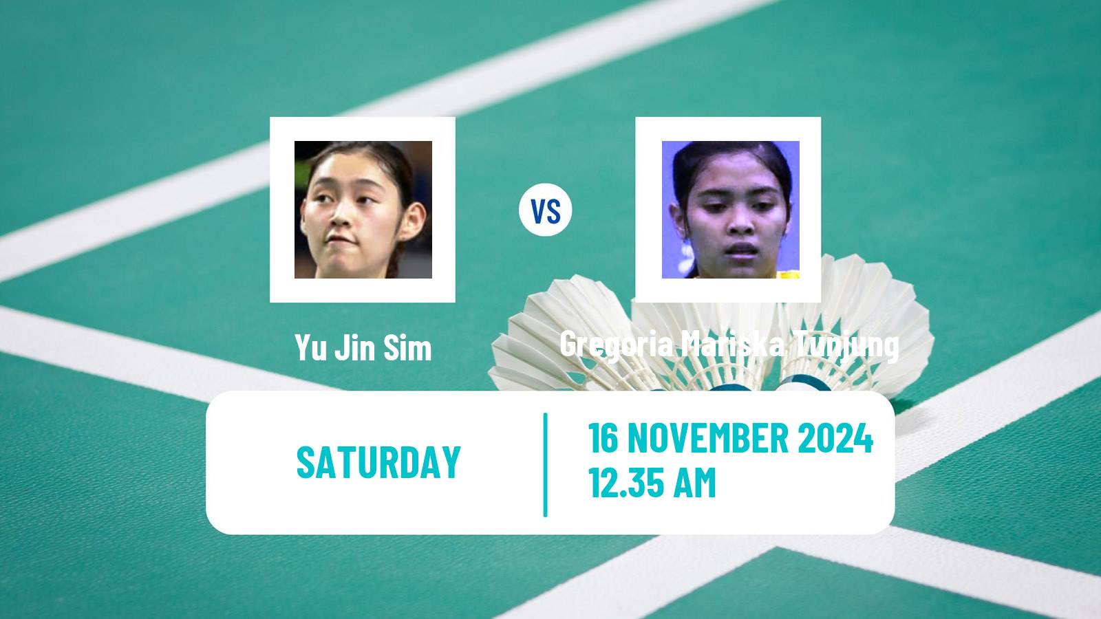 Badminton BWF World Tour Kumamoto Masters Women Yu Jin Sim - Gregoria Mariska Tunjung