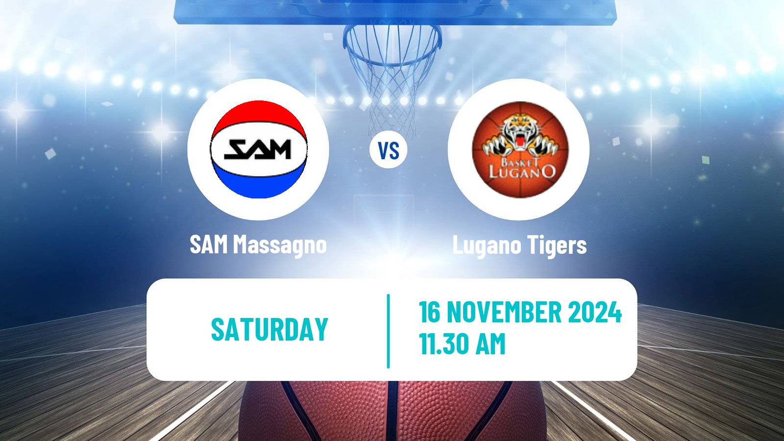 Basketball Swiss SB League Basketball SAM Massagno - Lugano Tigers