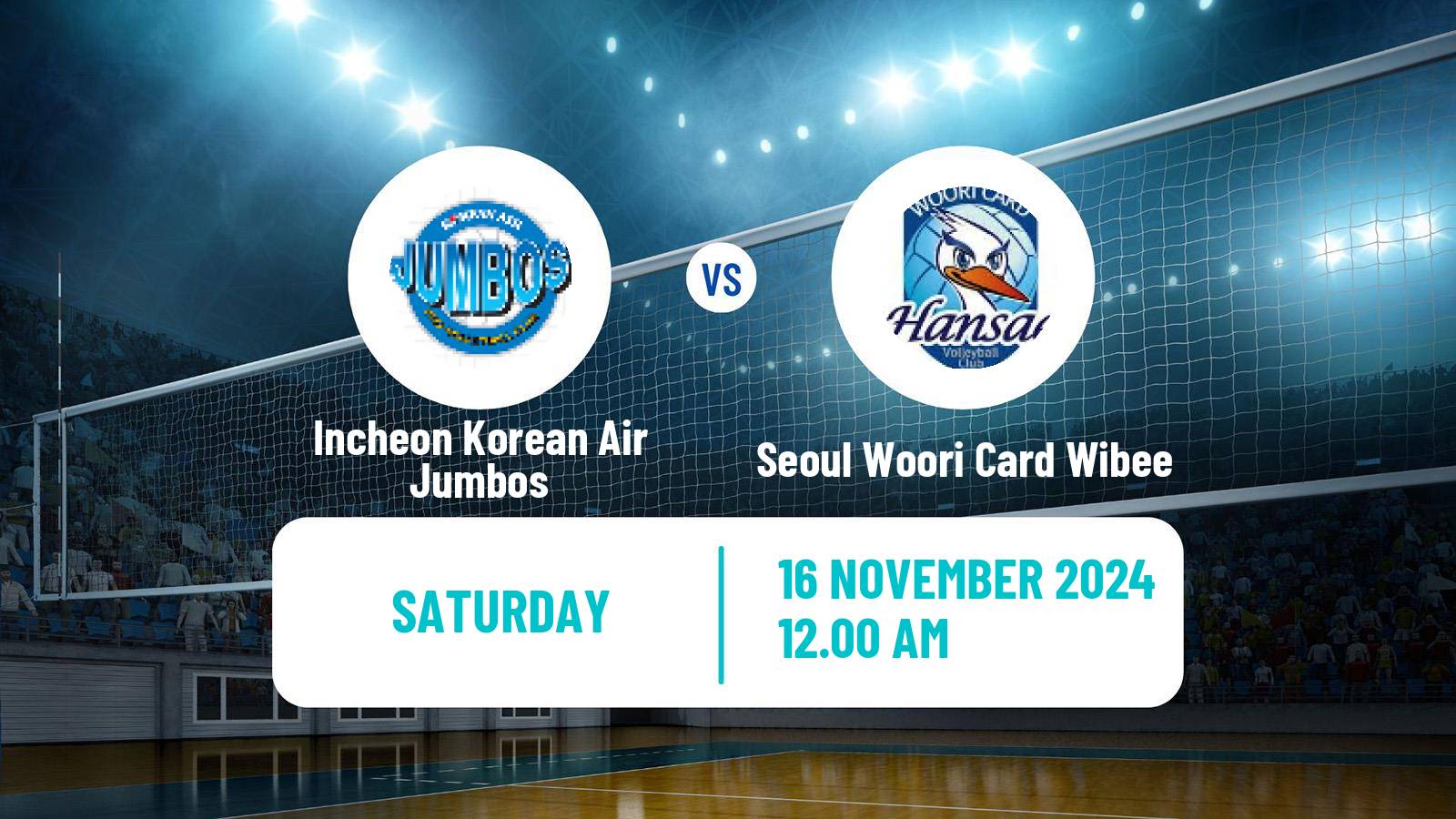 Volleyball South Korean V-League Incheon Korean Air Jumbos - Seoul Woori Card Wibee