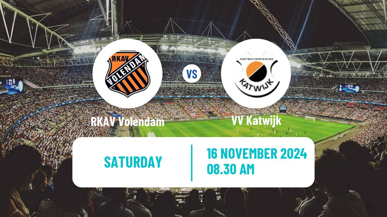 Soccer Dutch Tweede Divisie RKAV Volendam - Katwijk