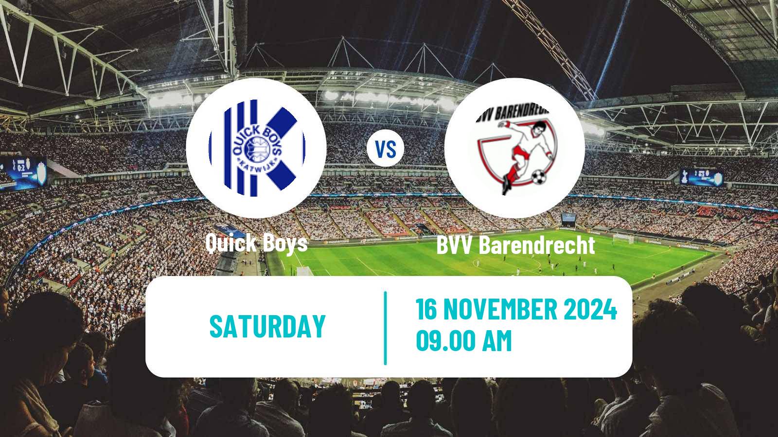 Soccer Dutch Tweede Divisie Quick Boys - BVV Barendrecht