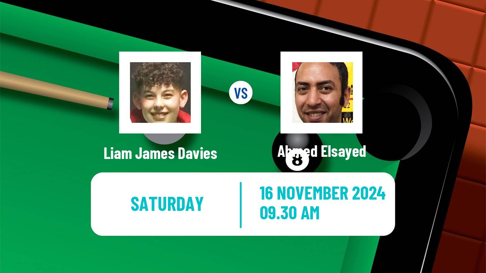 Snooker Uk Championship Liam James Davies - Ahmed Elsayed