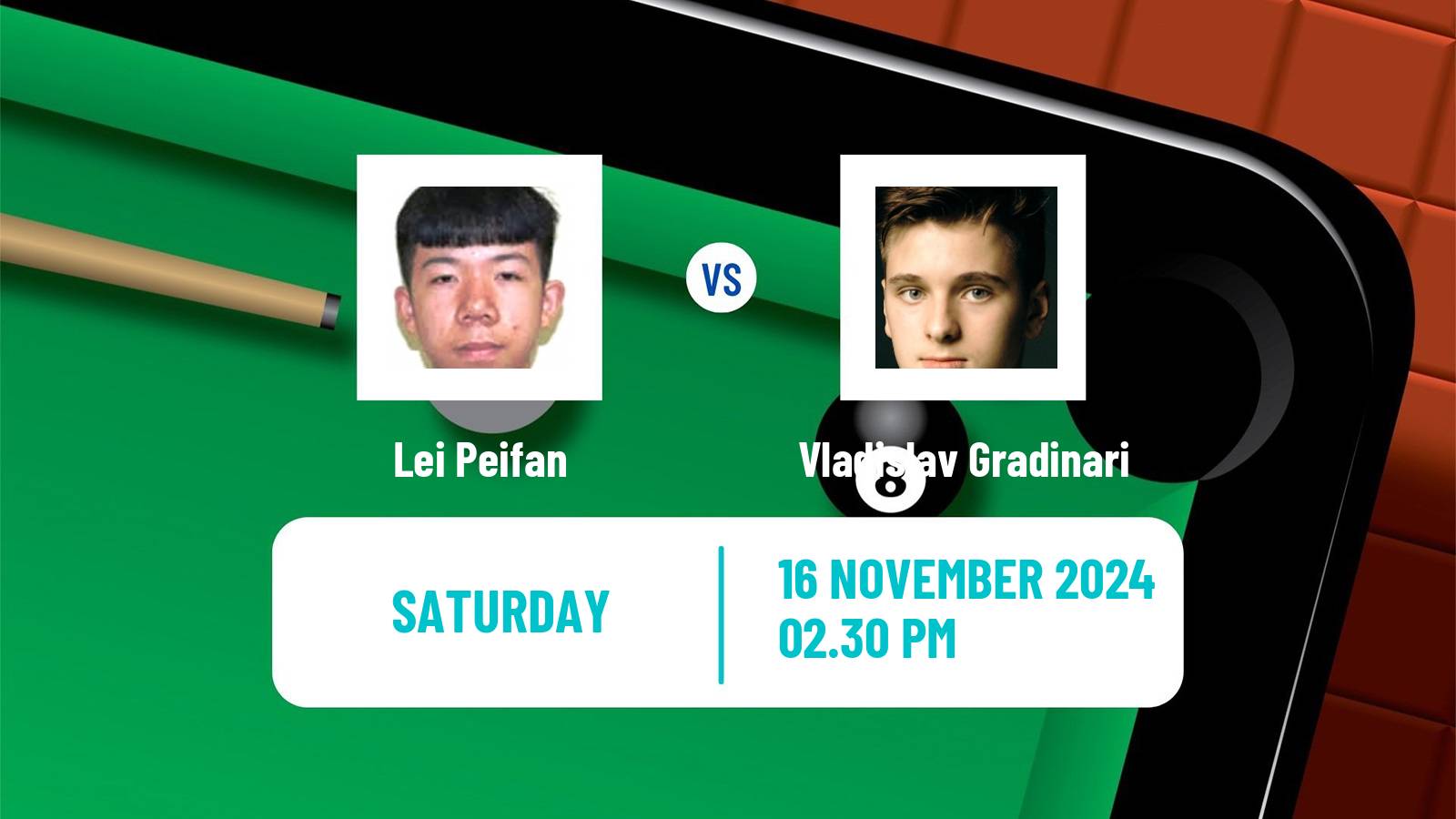 Snooker Uk Championship Lei Peifan - Vladislav Gradinari