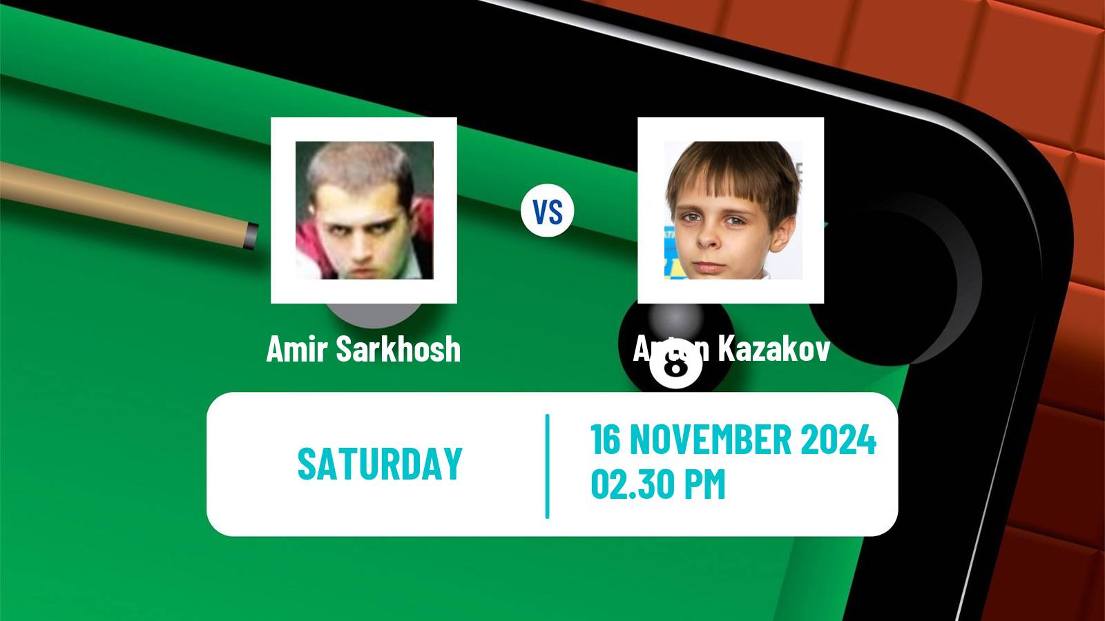 Snooker Uk Championship Amir Sarkhosh - Anton Kazakov