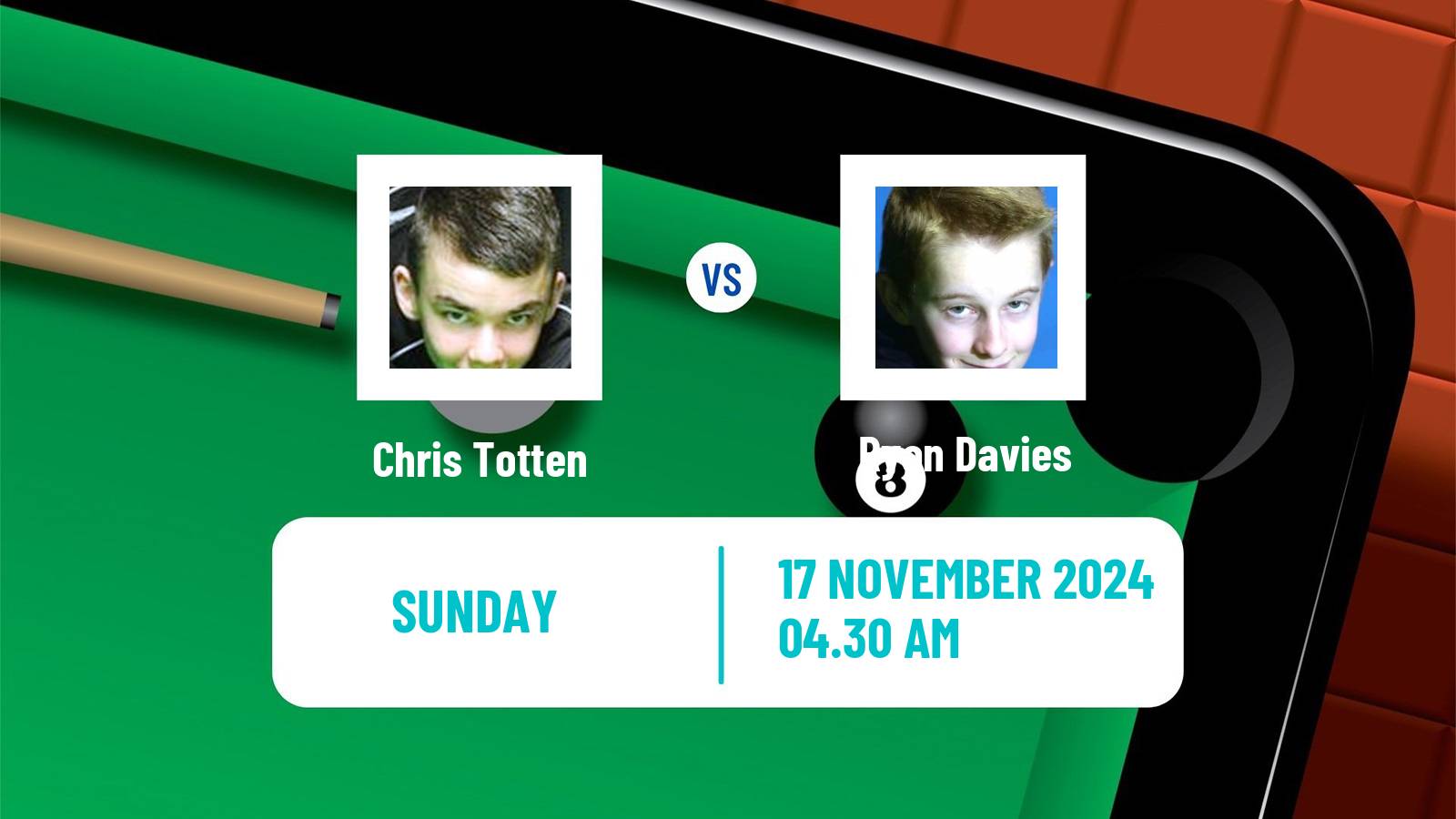 Snooker Uk Championship Chris Totten - Ryan Davies